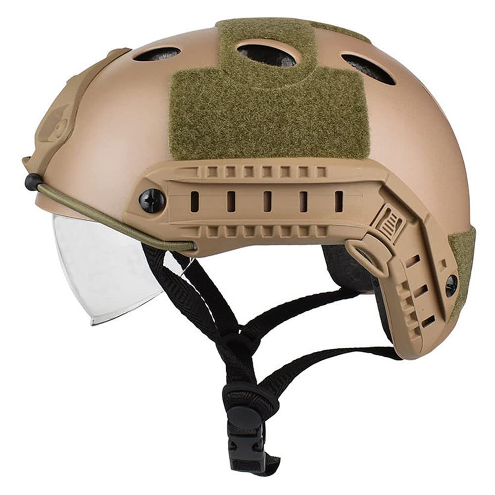 Tactical Airsoft Helmet - Fast PJ Style with Goggles, NVG Mount & Side Rails for Airsoft, Paintball, Military Simulation & Outdoor Combat Games | Perfect for CQB, Field Battles & Tactical Training