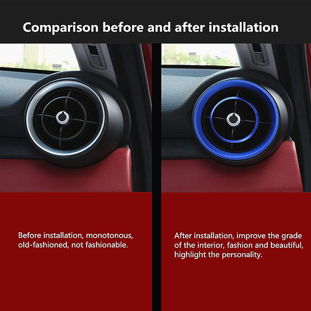 Alfa Romeo Giulia Stelvio Interior Accessories 2015-2023 - Alloy AC Vent Rings (4pc, Blue) for Car Upgrade