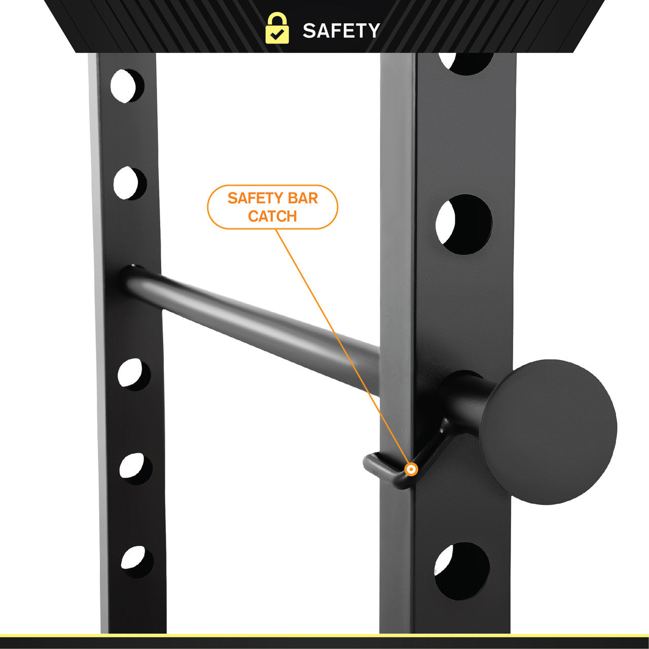 Circuit Fitness AMZ 600CG Power Cage with Multi-Position Grip Bar - Heavy Duty Home Gym Equipment for Strength Training & Weightlifting