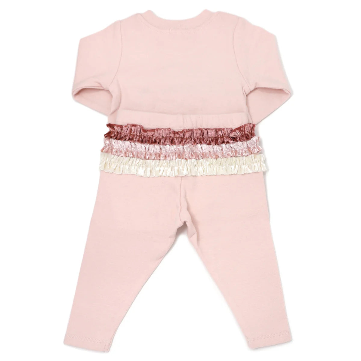 Oh Baby Velvet Rainbow Long Sleeve 2-Piece Set in Pale Pink - Soft & Stylish Outfit for Baby Girls, Toddler Photoshoots & Special Occasions