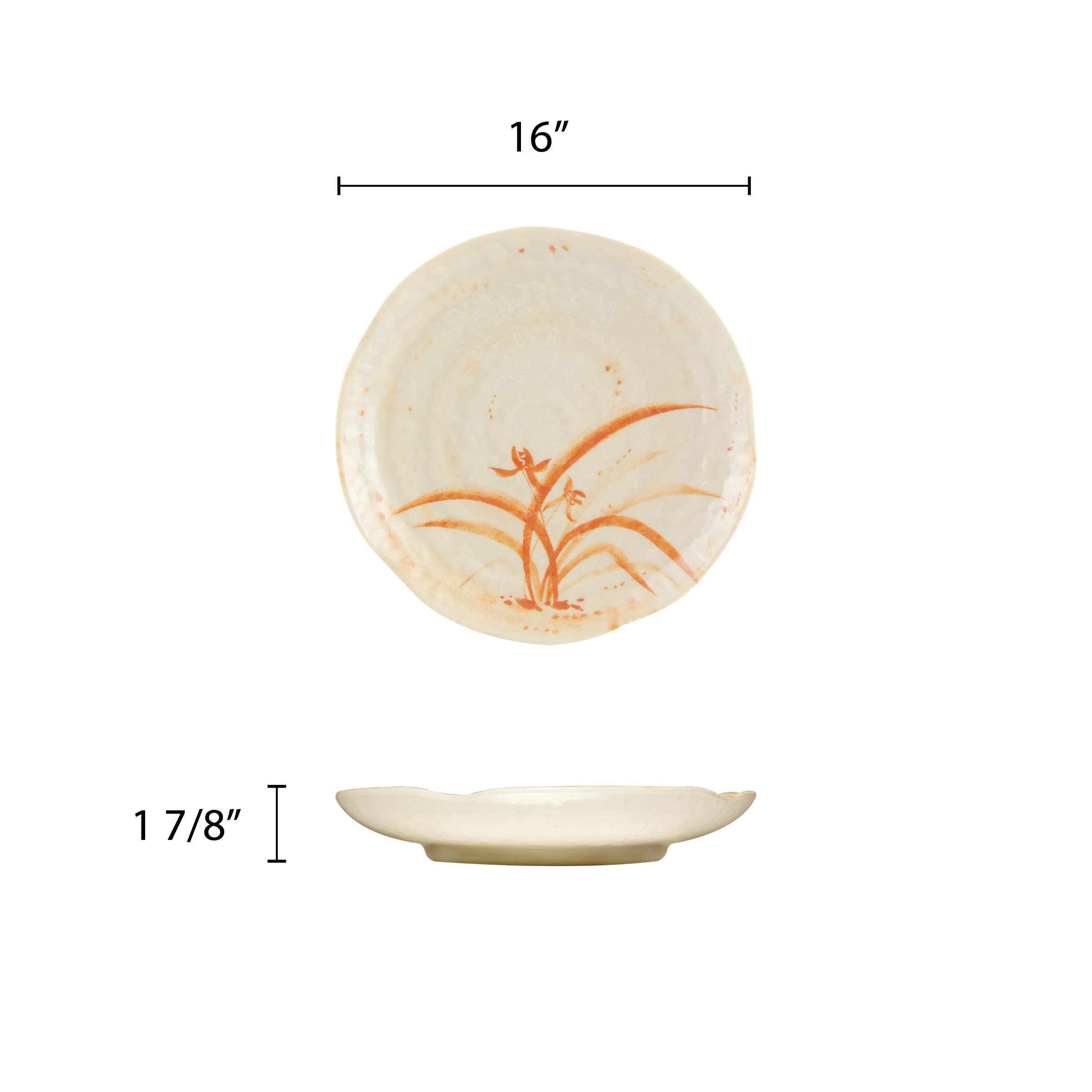 Thunder Group Gold Orchid Melamine Dinnerware Set - 16