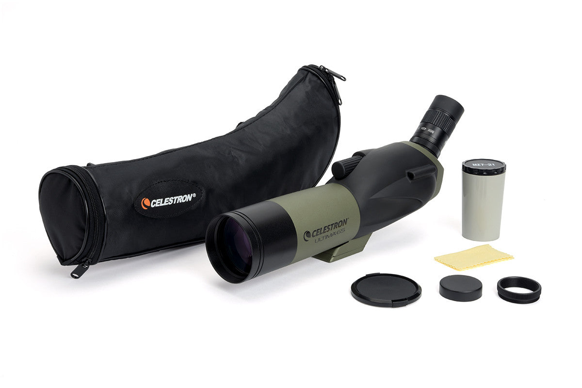 Ultima 18 55x65mm Angled Zoom Spotting Scope - High Power Magnification for Bird Watching, Hunting & Target Shooting | Waterproof & Fogproof Design for Outdoor Adventures