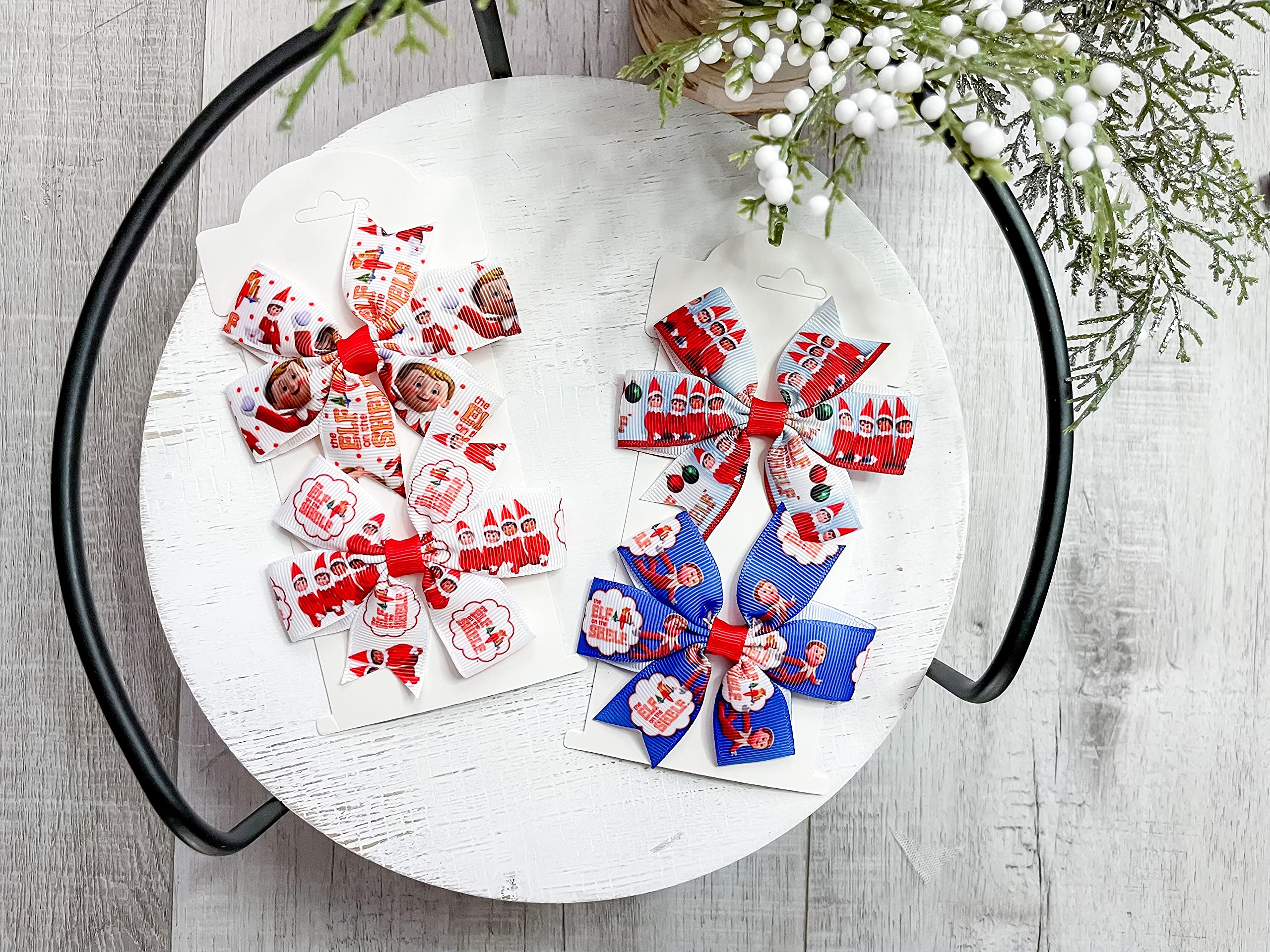 Elf Hair Bows for Christmas - Cute Holiday Hair Accessories for Kids & Adults - Perfect for Elf Costumes, Christmas Parties & Festive Photos
