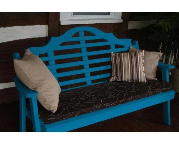 **A&L Furniture Yellow Pine Marlboro Garden Bench - Outdoor Patio Seating for Gardens, Parks, and Backyards**