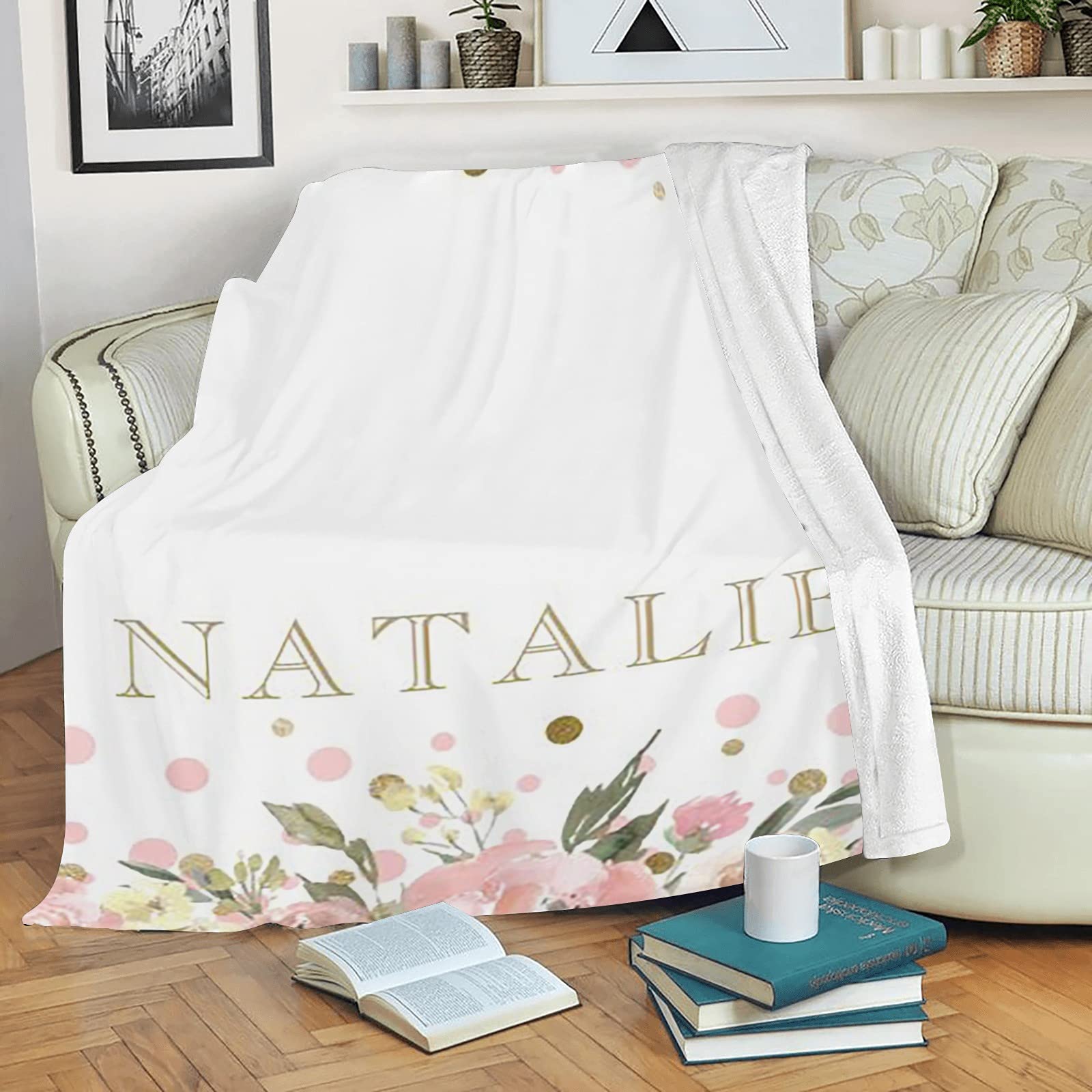 Personalized Baby Blanket with Name - Custom Embroidered Soft Blankets for Newborns, Girls & Boys - Perfect Baby Shower Gift, Nursery Decor & Cozy Swaddle for Infants