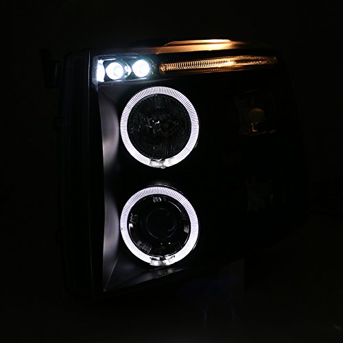 Spec-D Tuning 2LHP-SIV07JM-TM Black LED Projector Headlights for Chevy Silverado - High-Performance Lighting for Night Driving & Off-Road Adventures