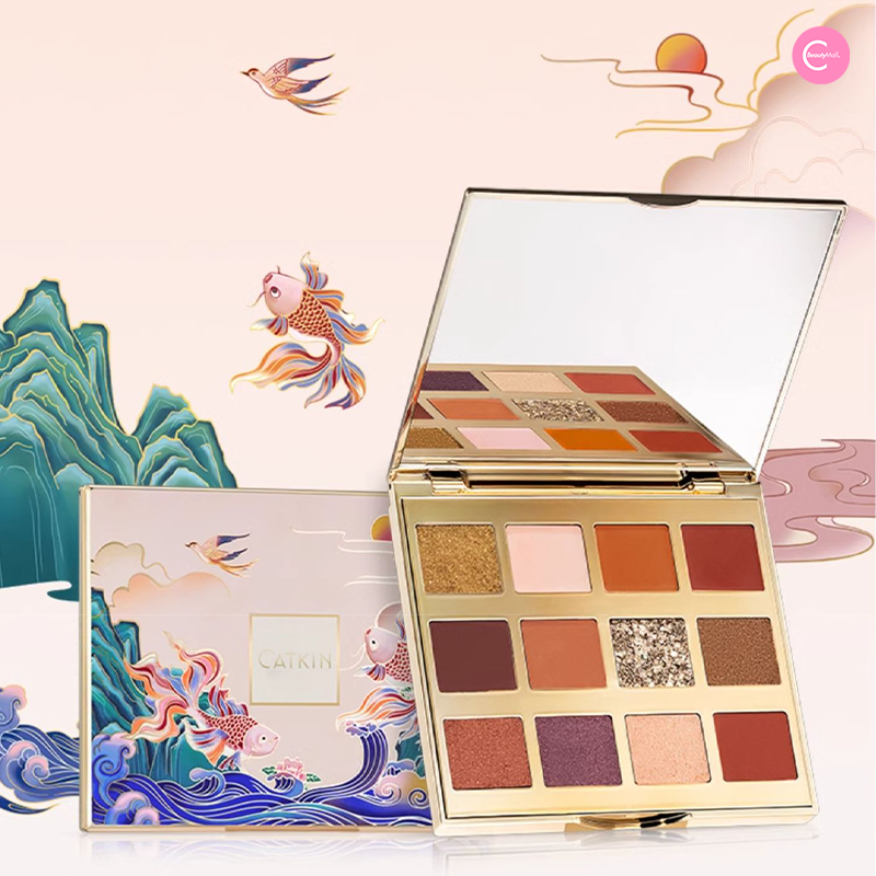 12-Color Catkin Spring River Flower Moon Night Eyeshadow Palette - Long Lasting Pigmented Makeup for Day & Night Looks