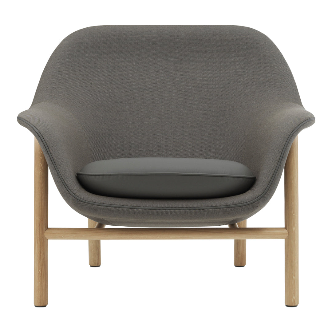 Modern Drape Low Lounge Chair with Solid Wood Legs - Perfect for Living Room, Bedroom, or Office Relaxation