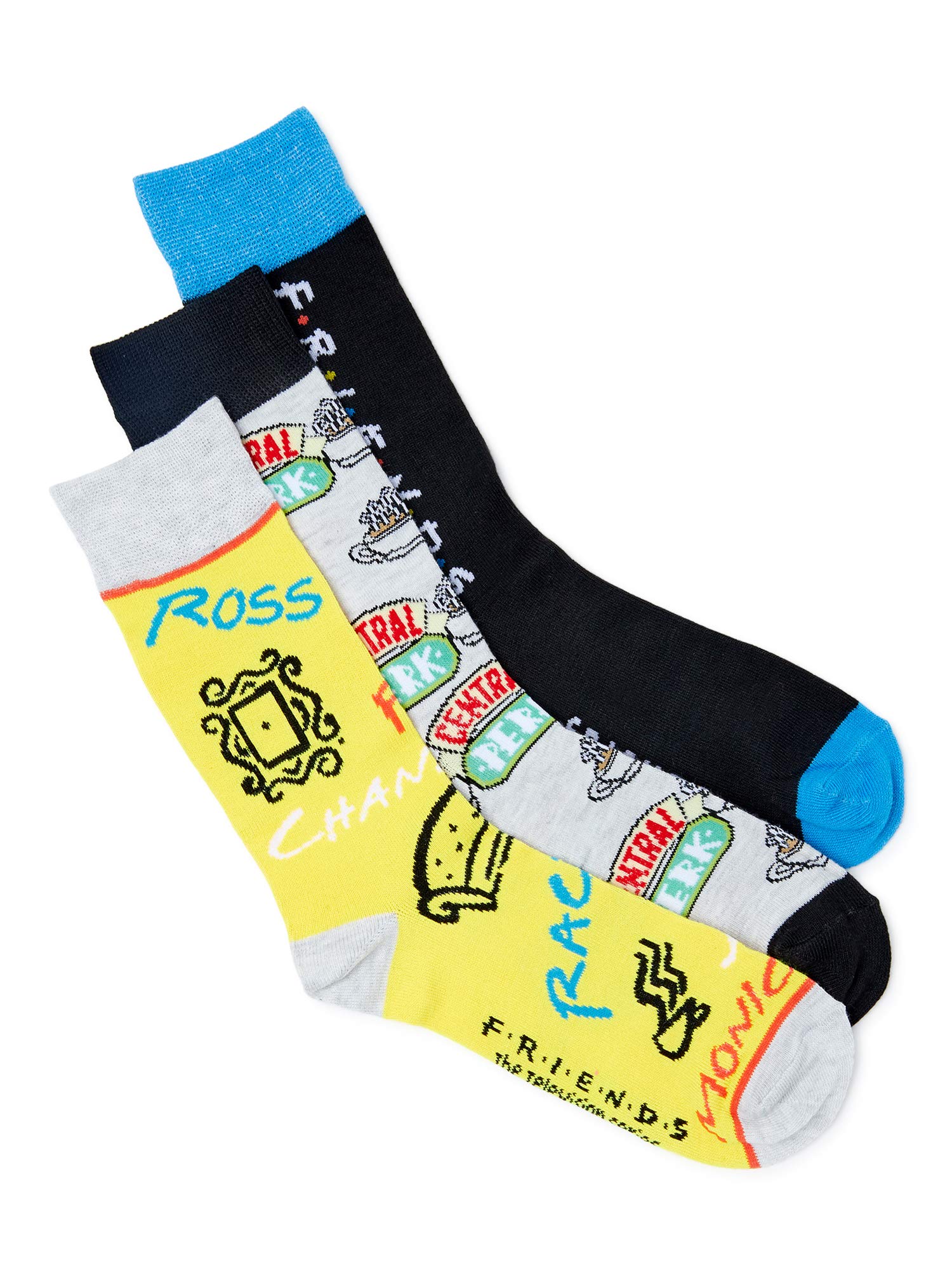 Friends Men's 3-Pack Cotton Crew Socks - Comfortable Casual & Athletic Socks for Everyday Wear, Gym, Work, and Travel