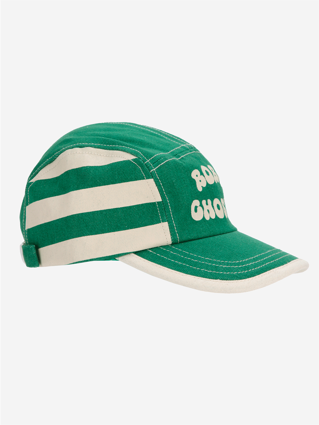Bobo Choses Green Striped Cap for Kids - Stylish & Comfortable Cotton Hat for Outdoor Play, School, and Everyday Wear