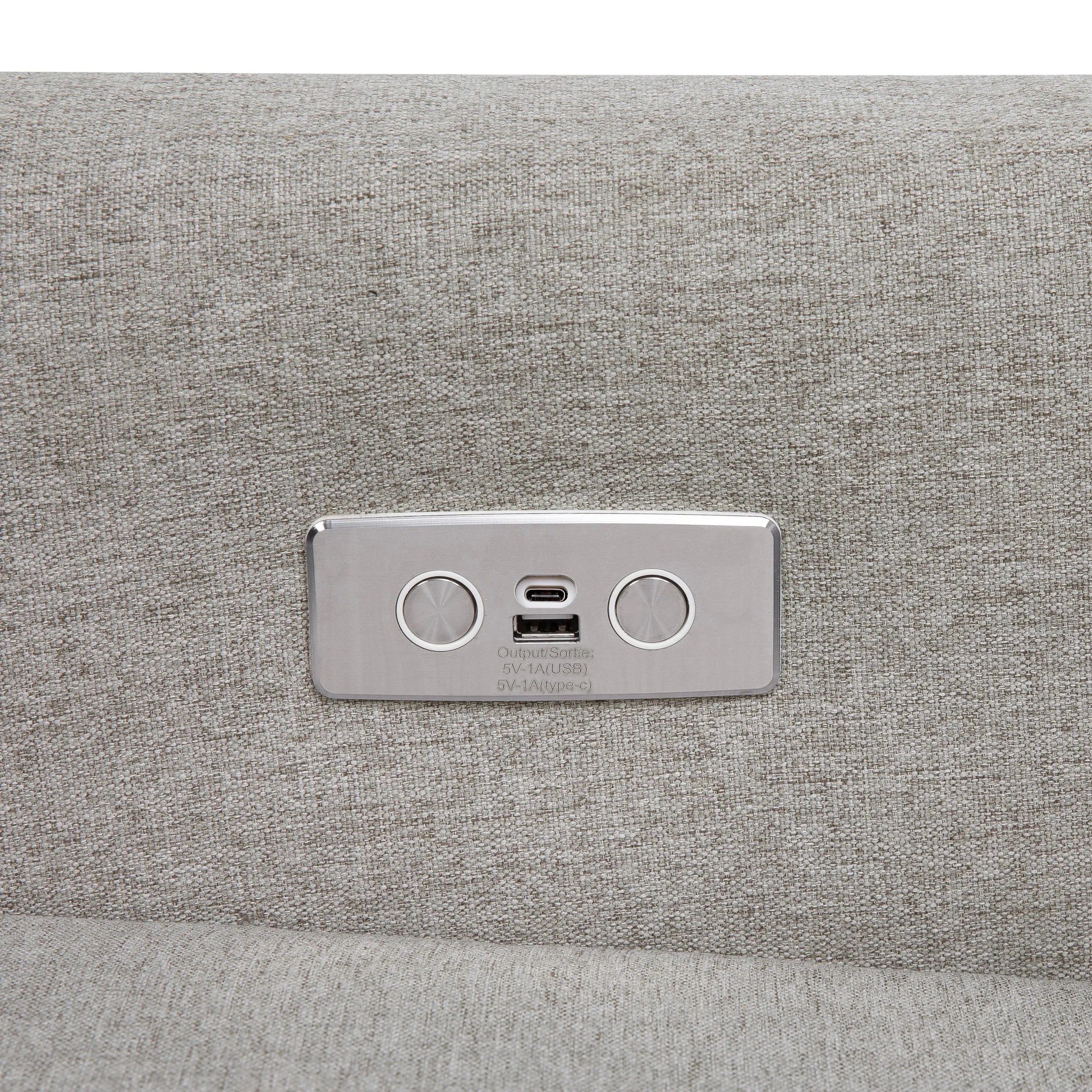 Babyletto Kiwi Electronic Glider & Recliner Chair - Grey Eco Weave Performance Fabric for Nursery, Baby Room & Breastfeeding Comfort | Modern Rocking Chair with Power Recline & USB Port