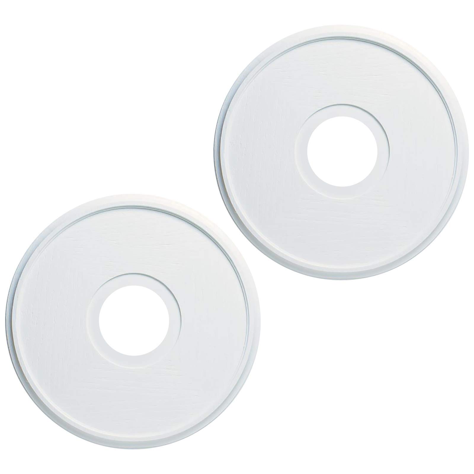 15-3/4 Inch Textured White Plastic Ceiling Medallion for Light Fixtures & Ceiling Fans - Easy Installation, Durable Molded Design (2 Pack) - Perfect for Living Room, Bedroom & Dining Room Decor