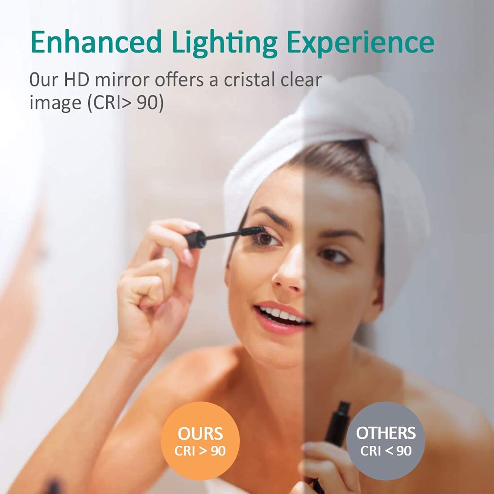 20x28in LED Bathroom Mirror with Smart Illumination - Oval Vanity Mirror for Makeup, Hotel, Salon & Bedroom - White Light with Mirror Switch - Perfect for Dressing, Grooming & Home Decor