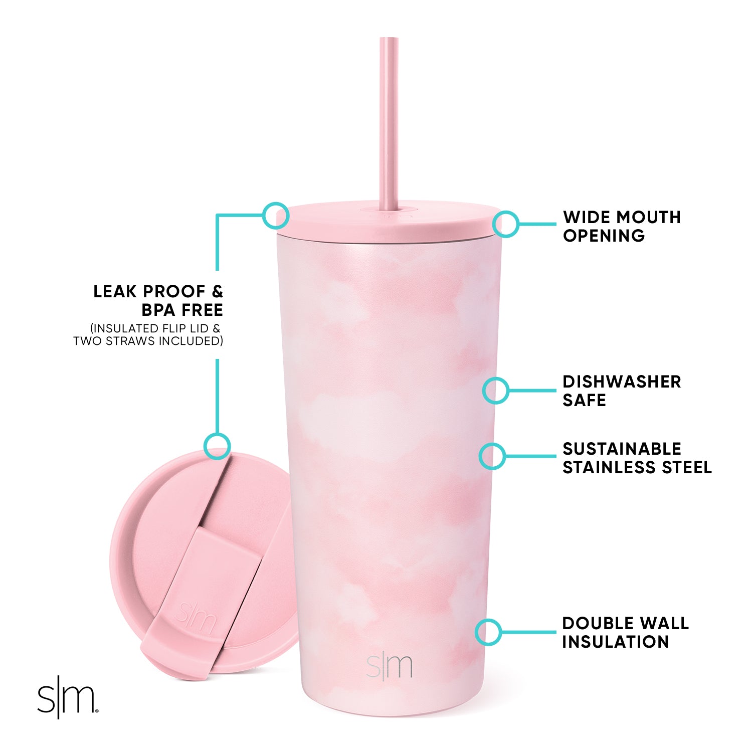 20oz Classic Stainless Steel Tumbler with Lid & Straw - Vacuum Insulated Hot & Cold Travel Mug for Coffee, Tea, Water - Perfect for Office, Gym, Camping & Outdoor Activities