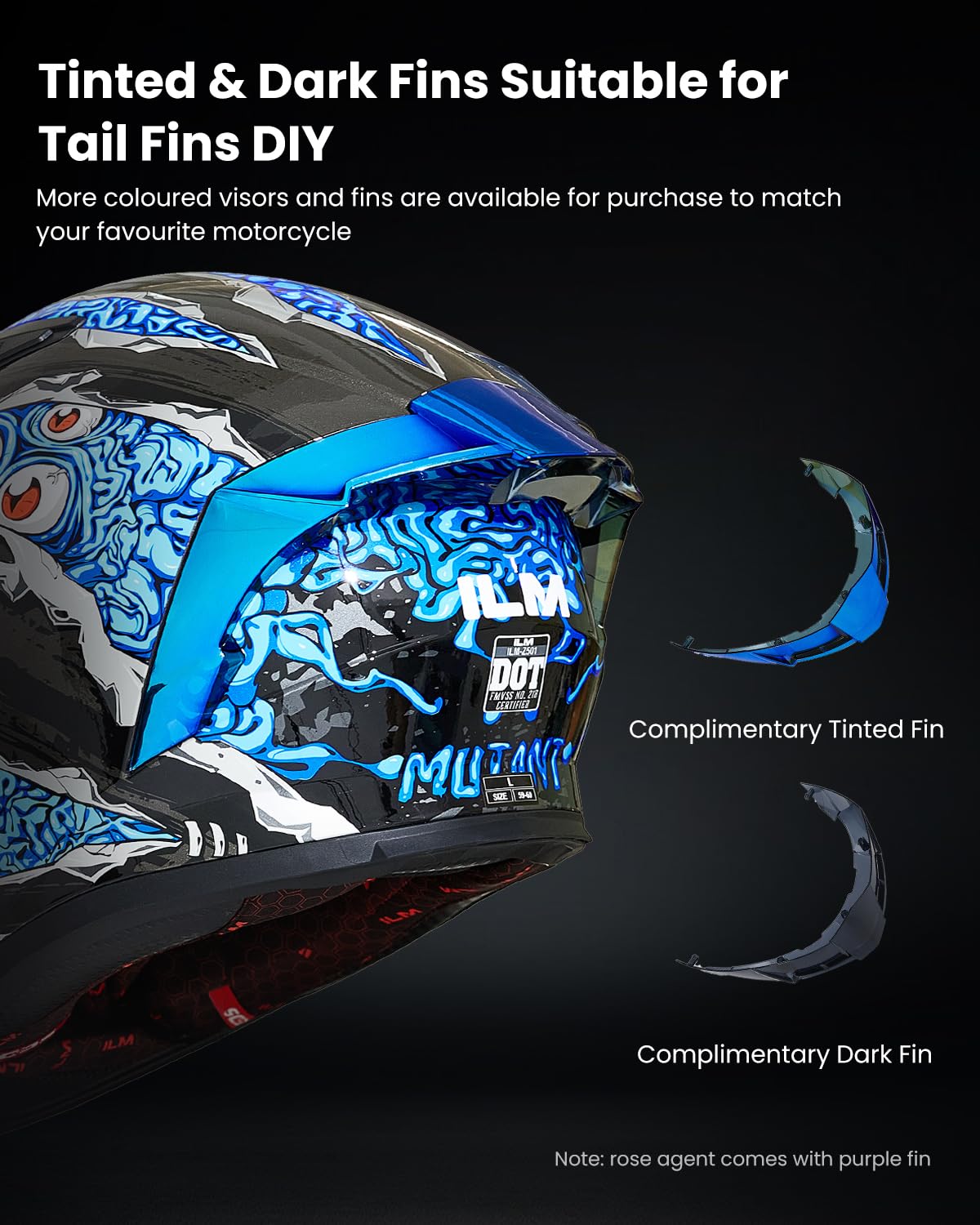 DOT Approved ILM Z501 Full Face Motorcycle Helmet with Pinlock Compatible Clear & Tinted Visors - Street Bike & Motocross Safety Gear for Men & Women | Perfect for Commuting, Racing and Off-Road Adventures