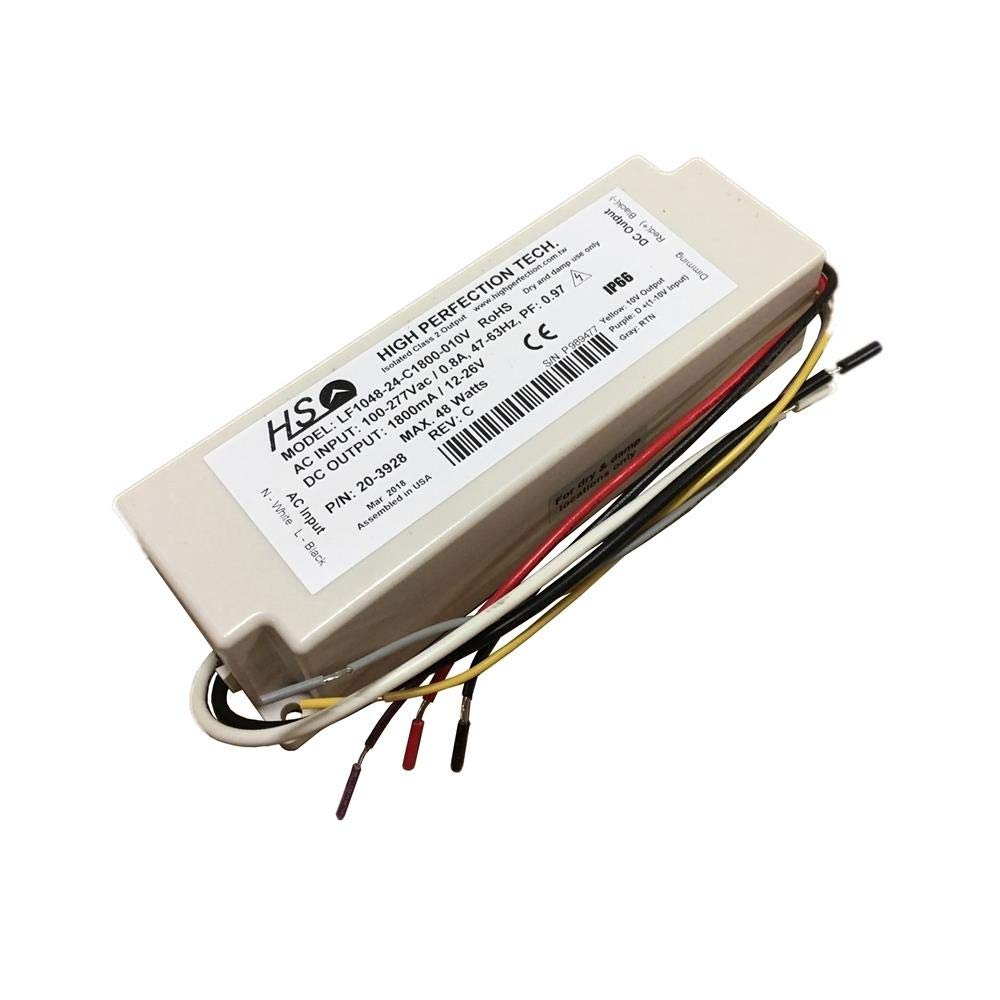 LF1048-24-C1800-010V 48W 0-10V Dimmable LED Driver 1800mA Constant Current - Perfect for Indoor Lighting, Landscape Lighting & Commercial LED Applications