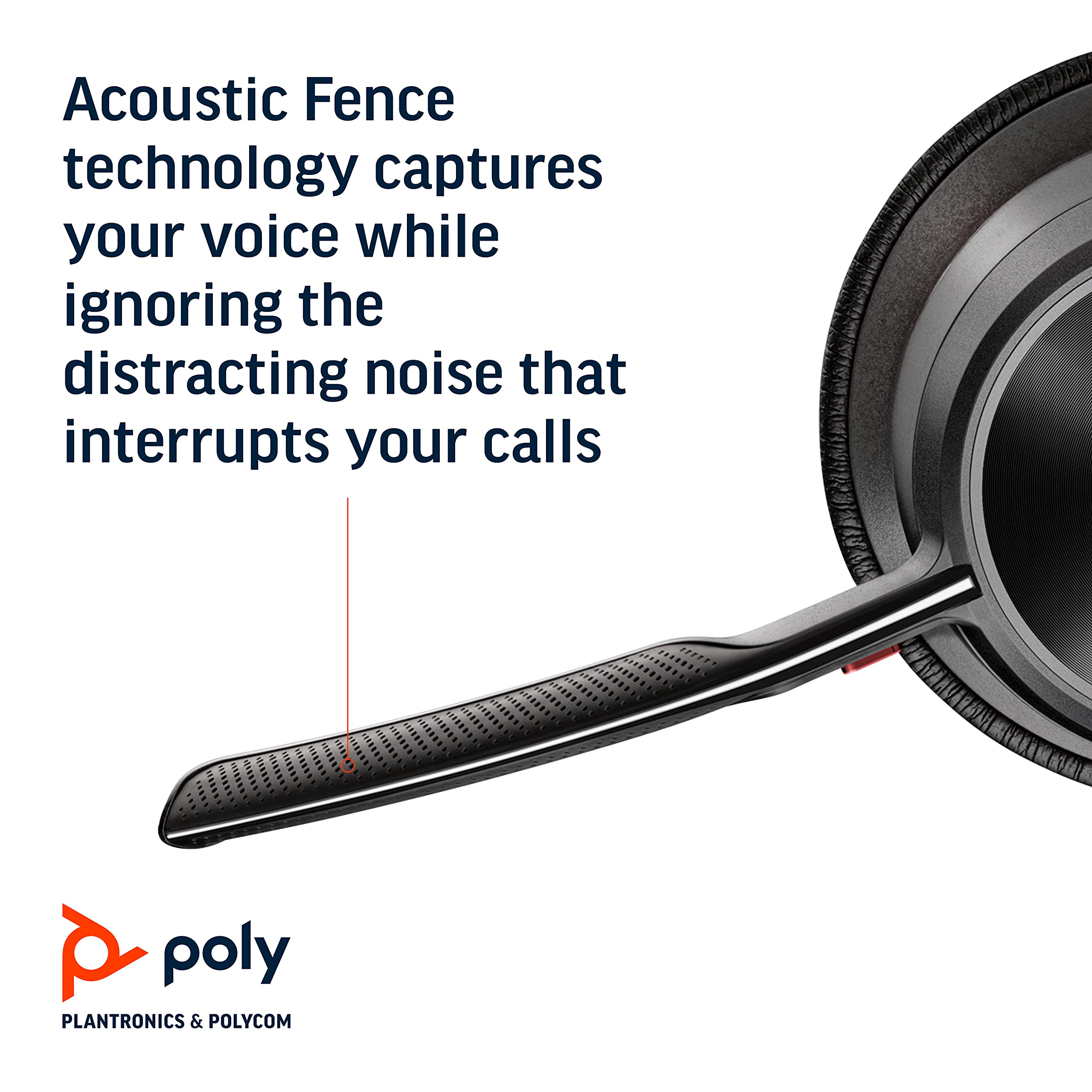 Poly Voyager Focus 2 Office USB-A Bluetooth Headset with Boom Mic - Active Noise Canceling for PC, Mac & Desk Phone - Certified for Microsoft Teams, Zoom & More - Perfect for Remote Work & Video Conferencing