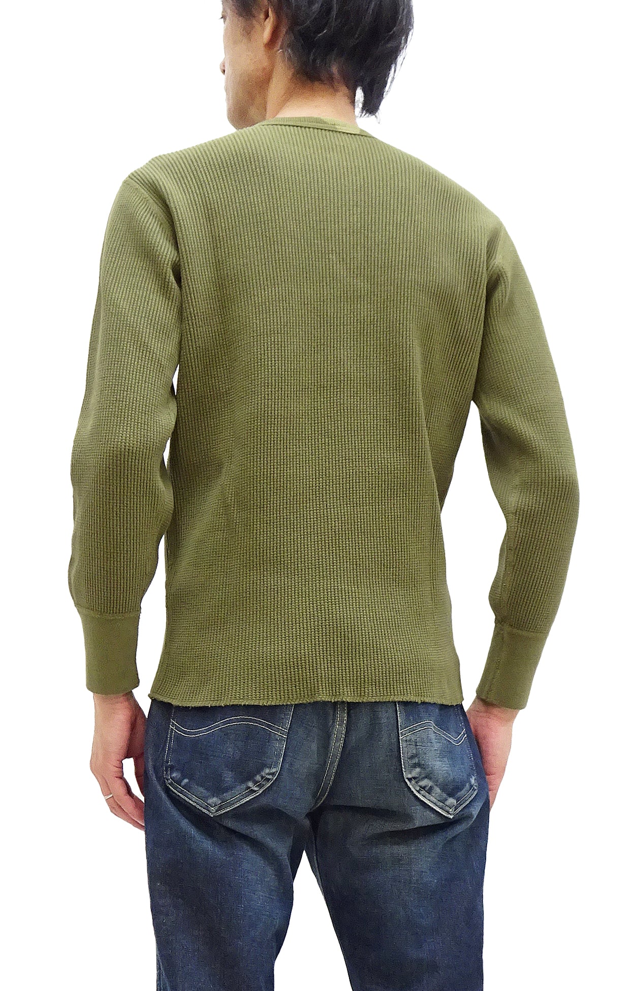 Studio D'artisan Men's Waffle Knit Thermal Henley T-Shirt - Long Sleeve Casual Shirt with 3-Button Placket, Heavyweight Thermal Tee (Color: Khaki, Style #9937) - Perfect for Fall Layering, Winter Warmth & Outdoor Adventures