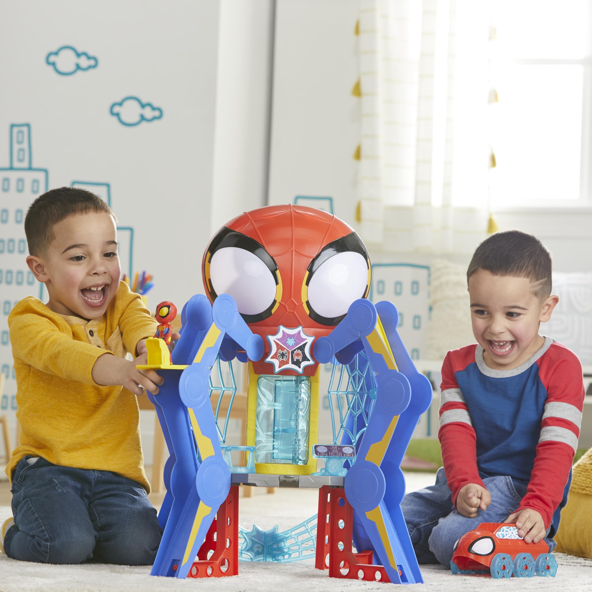 Spidey and His Amazing Friends Web-Spinners Web-Quarters Playset - Marvel Superhero Action Figure Toy Set with Vehicle & Accessories for Kids Ages 3+ | Pretend Play, Birthday Gift, Superhero Adventure Roleplay
