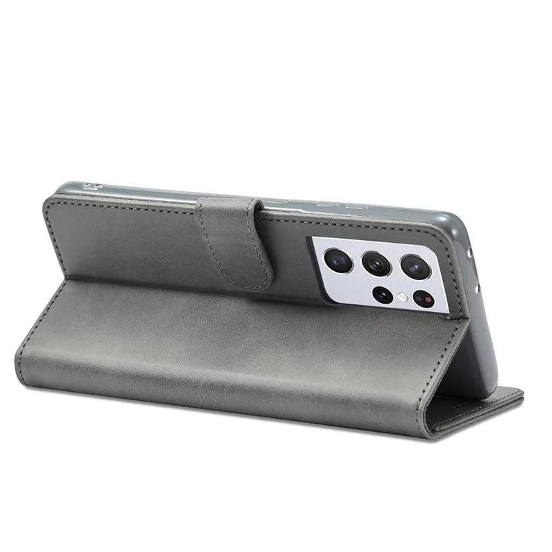 Samsung Galaxy S24 Ultra Vegan Leather Wallet Case - Slim Protective Cover with Card Holder for Everyday Use & Travel
