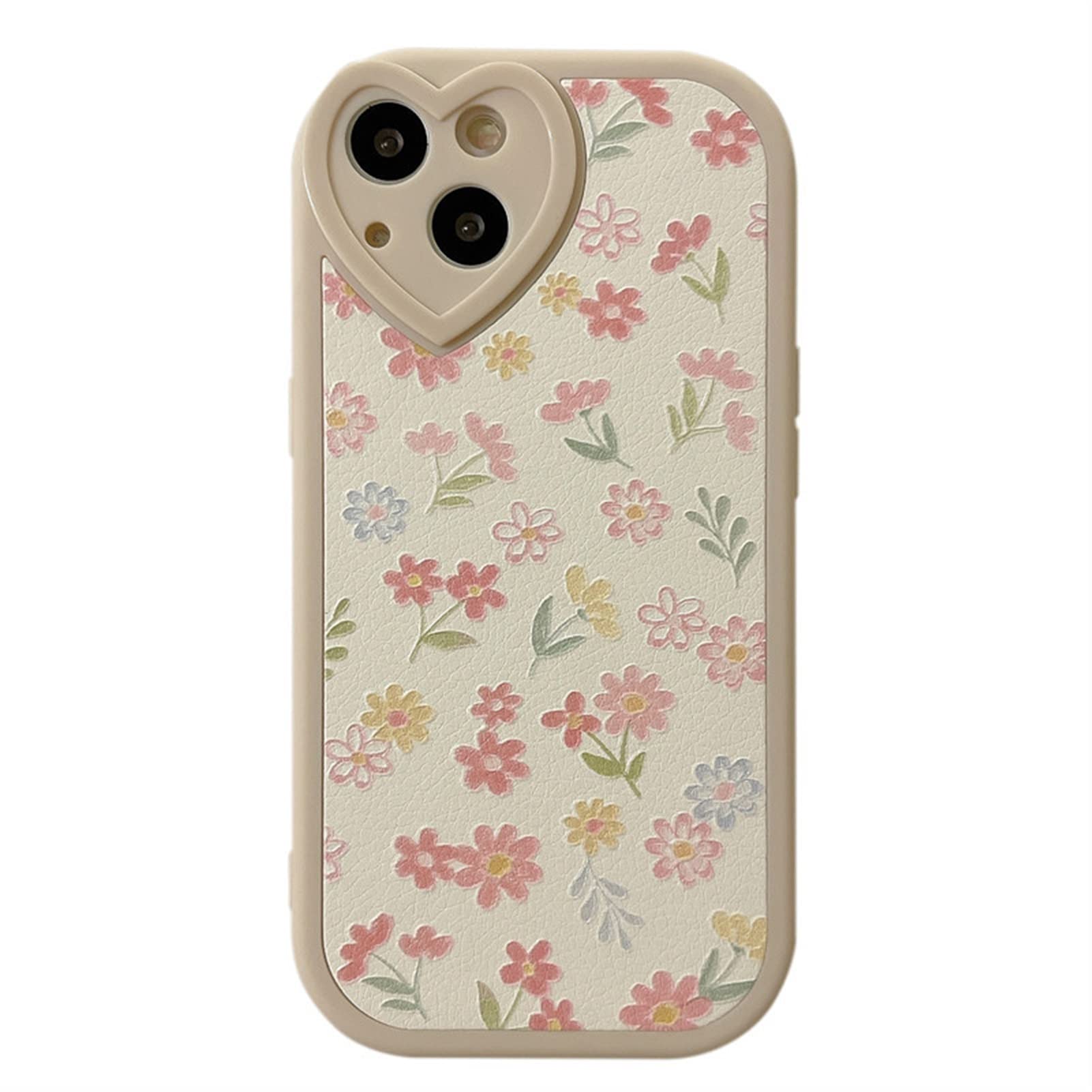 Retro Love Lens Protection Case for iPhone 13 12 11 Pro Max Xs Max XR 7 8 Plus - Cute Floral Phone Cover with Sweet Romantic Design (Color 01, iPhone 8 Plus) - Perfect for Valentine's Gifts & Everyday Use