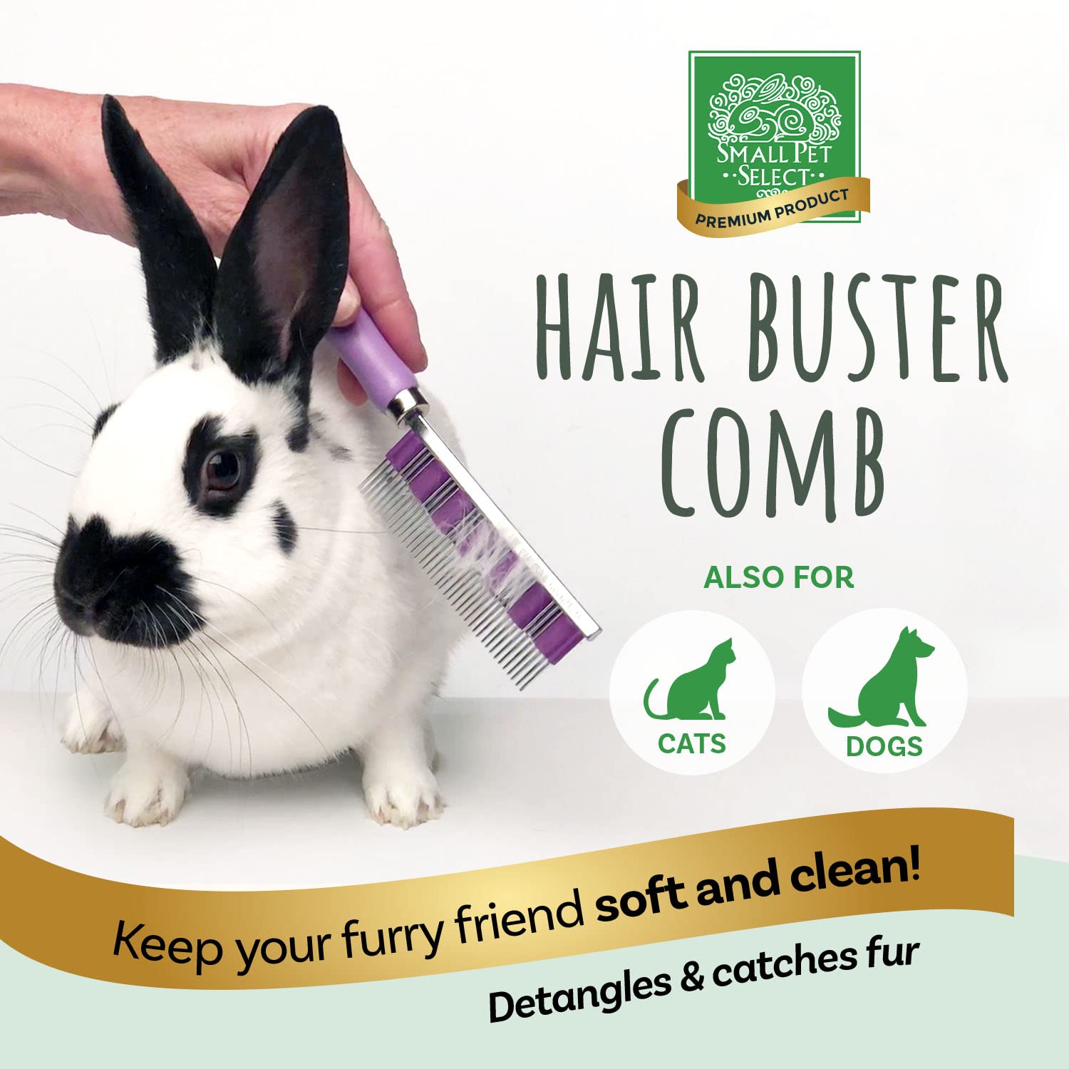 Small Pet Hair Comb for Grooming & Shedding Control