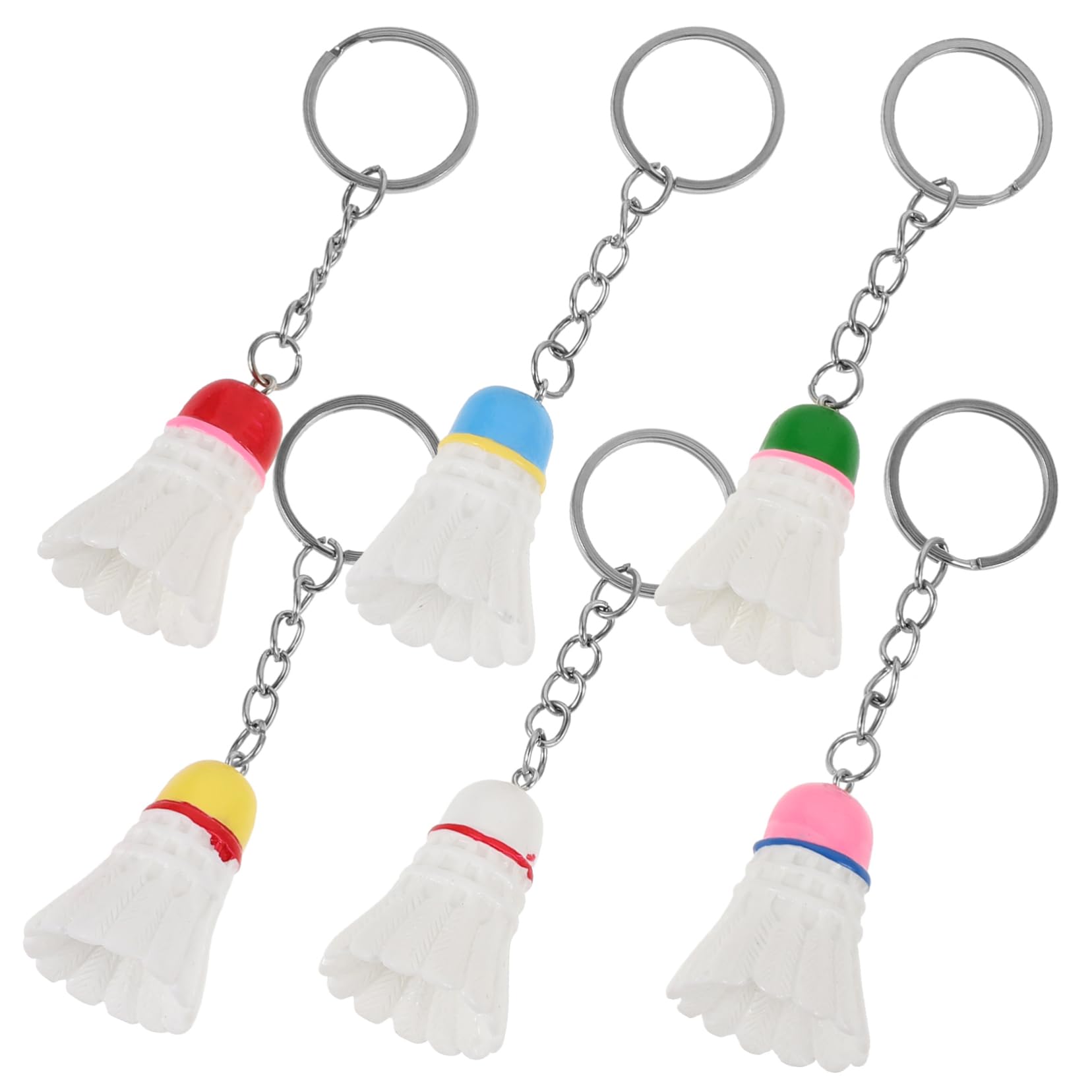 HANABASS 6pcs Badminton Keychain Set - Sports Keychain Pendants for Badminton Lovers - Perfect for Gifts, Backpacks, and Sports Enthusiasts