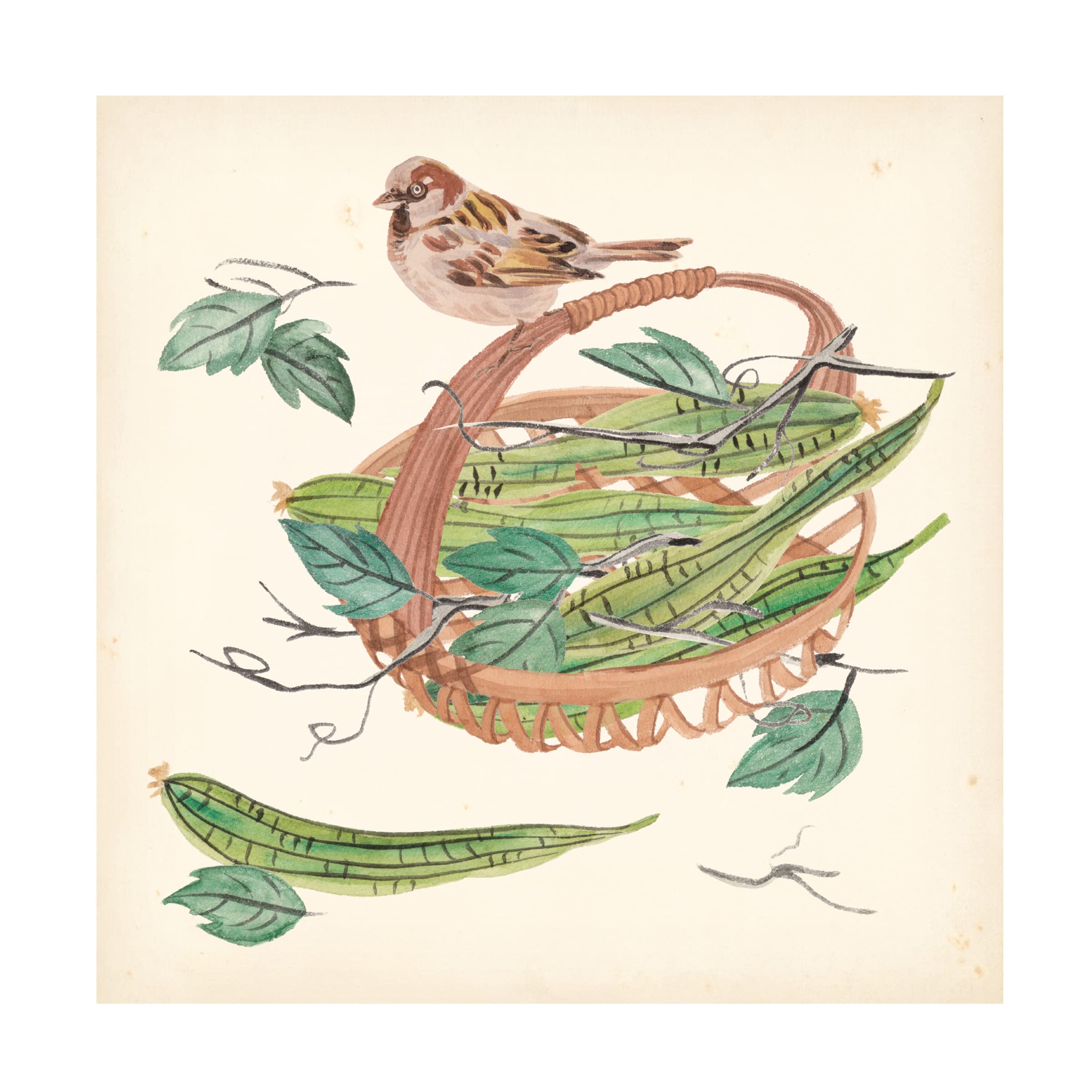 Trademark Fine Art 'Basket With Fruit VI' Canvas Wall Art Print by Melissa Wang - Perfect for Kitchen, Dining Room, and Farmhouse Decor