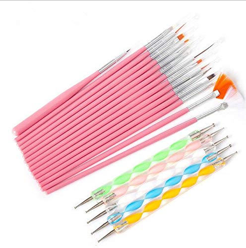 5Pcs Nail Art Brushes Set - Professional Dual-Ended Nail Design Tools for Detailing, Striping, Blending & Dotting | Perfect for DIY Manicures, Salon Nail Art & Gel Polish Designs