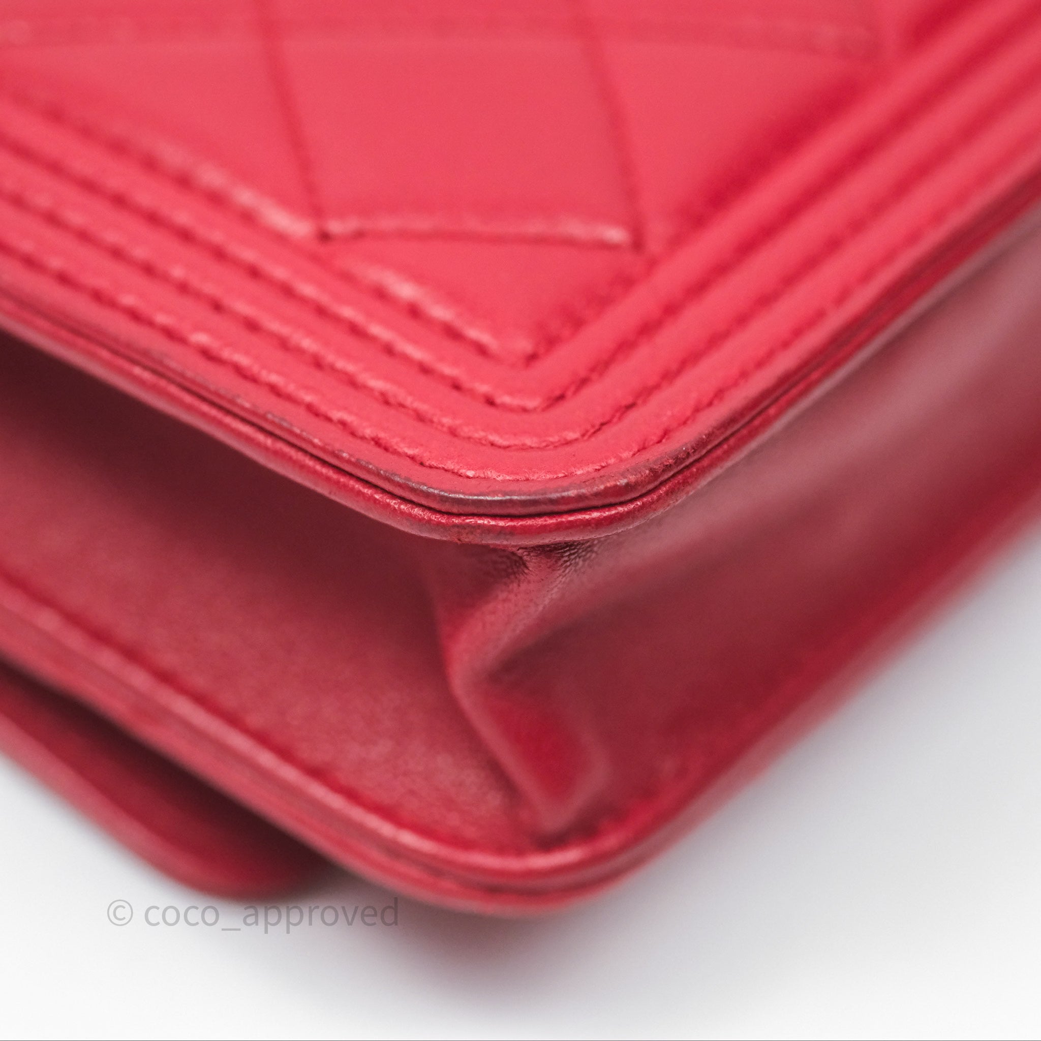 Chanel Boy Wallet on Chain WOC Red Lambskin Ruthenium Hardware - Luxury Crossbody Bag for Women, Perfect for Parties, Date Nights & Evening Events