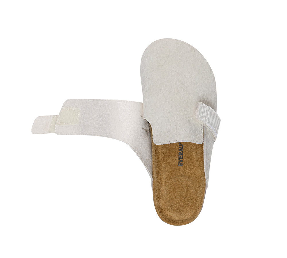 EVERAU® Women's Double Adjustable Strap Embossed Slip-On Summer Flat Clog Slides - Comfortable Casual Sandals for Beach, Pool, Garden & Home Use - Skyler Style
