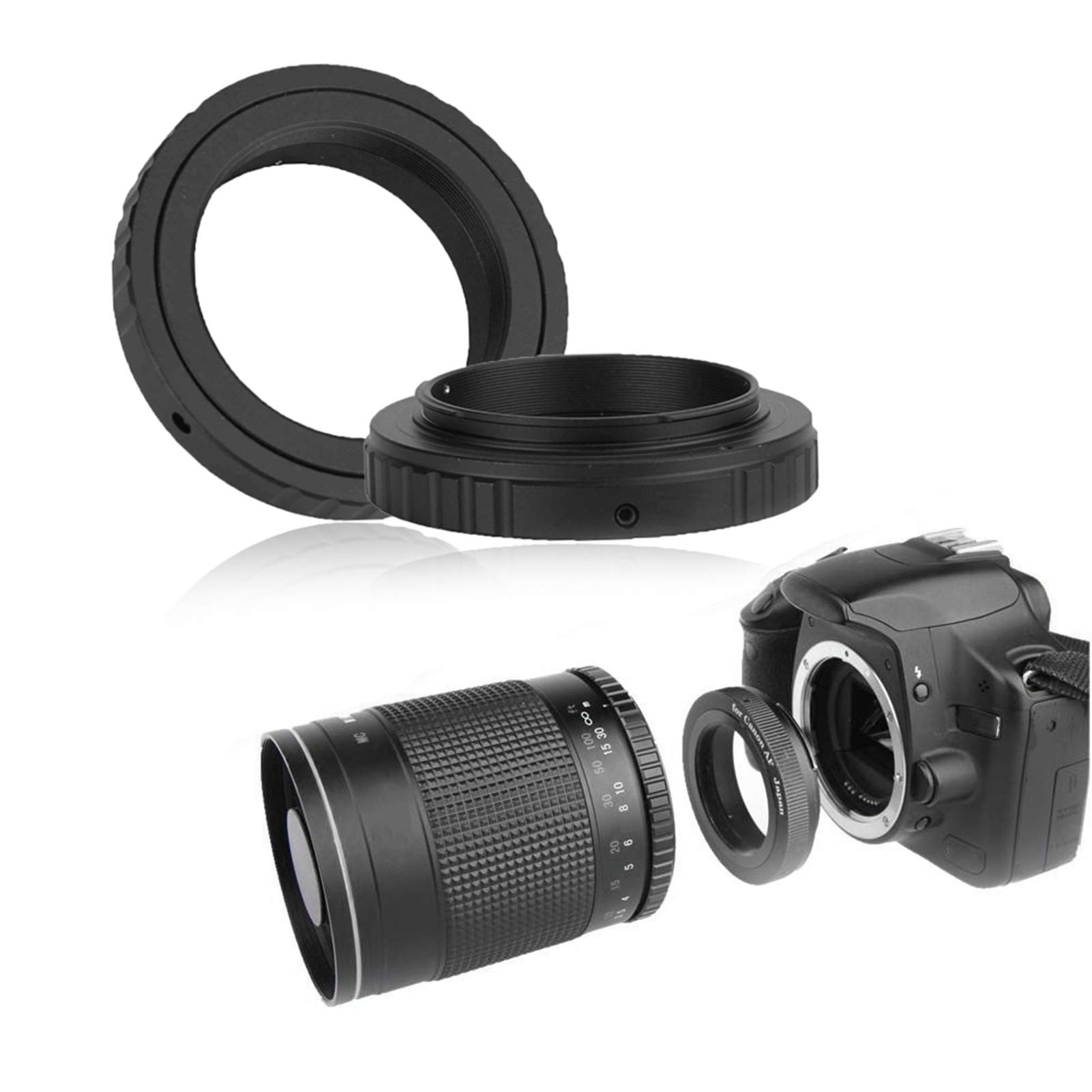 T2-OM Telescope Reversing Lens Adapter for Olympus E-600 E-510 E-500 E-450 E-5 Cameras - 4/3 Mount Compatible (8x8x2cm) - Perfect for Macro Photography & Astrophotography