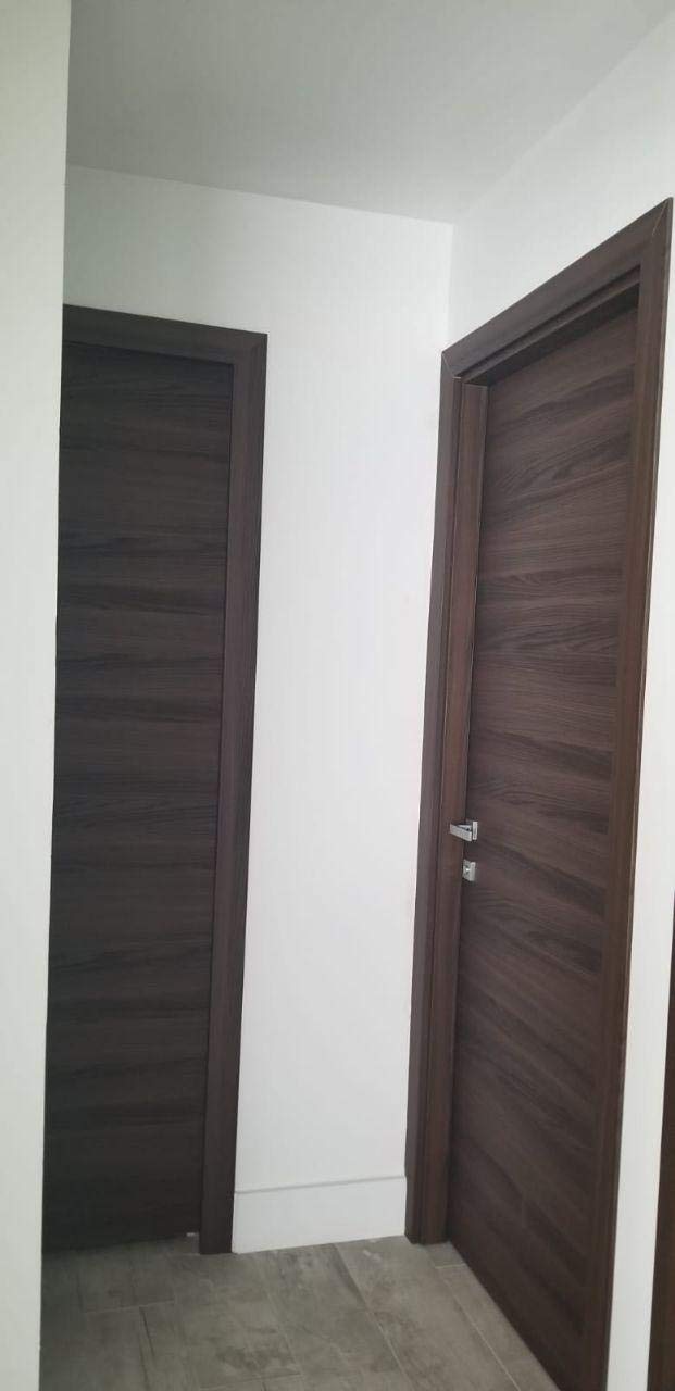 72 x 96 Inches Modern Double Closet Doors - Planum 0010 Chocolate Ash Finish with 8ft Frames & Trims - Solid Wood French Style Interior Doors for Bedroom, Walk-in Closet or Dressing Room