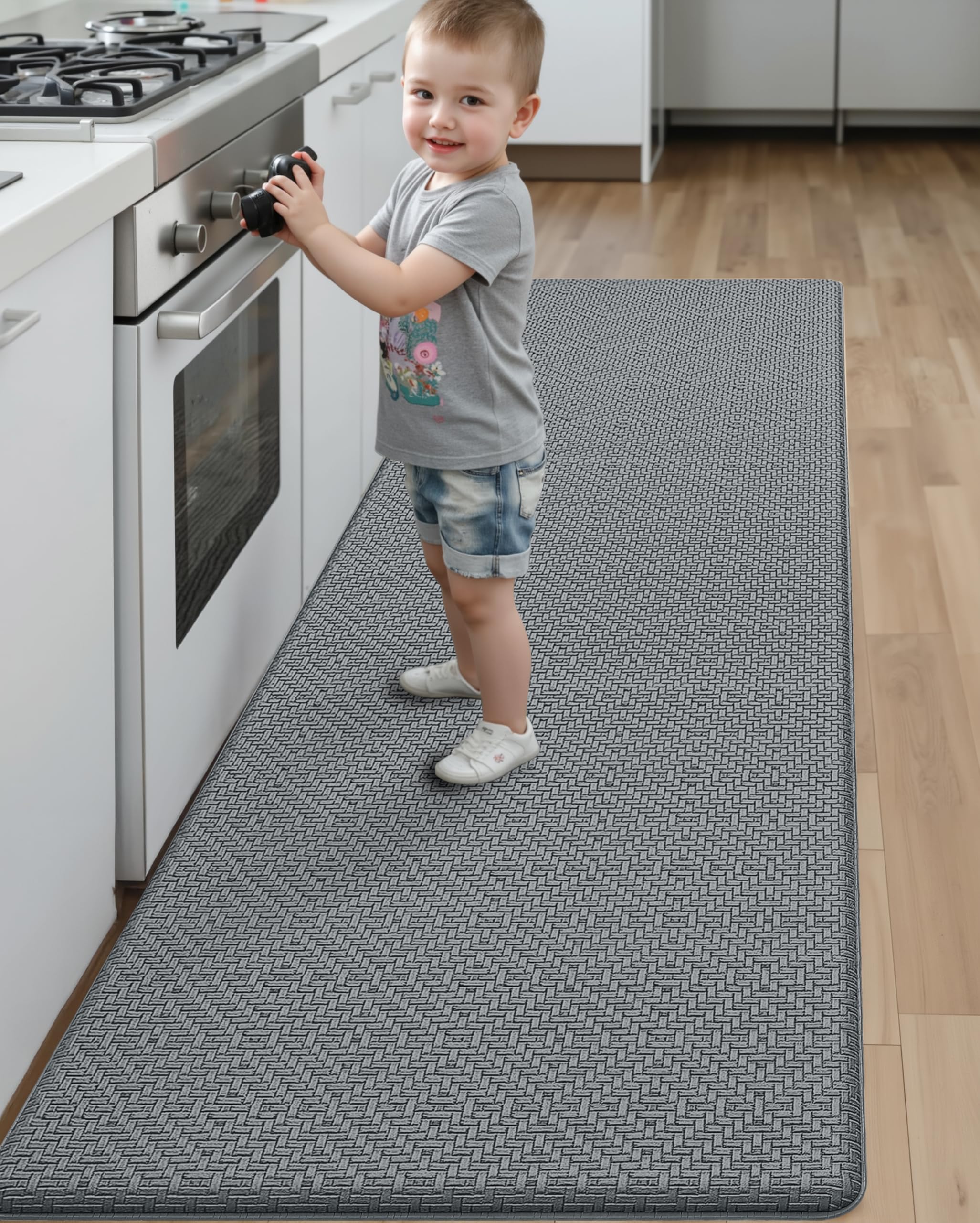 Anti-Fatigue Kitchen Floor Mat - Non-Slip Cushioned Foam Pad for Standing Comfort, 17