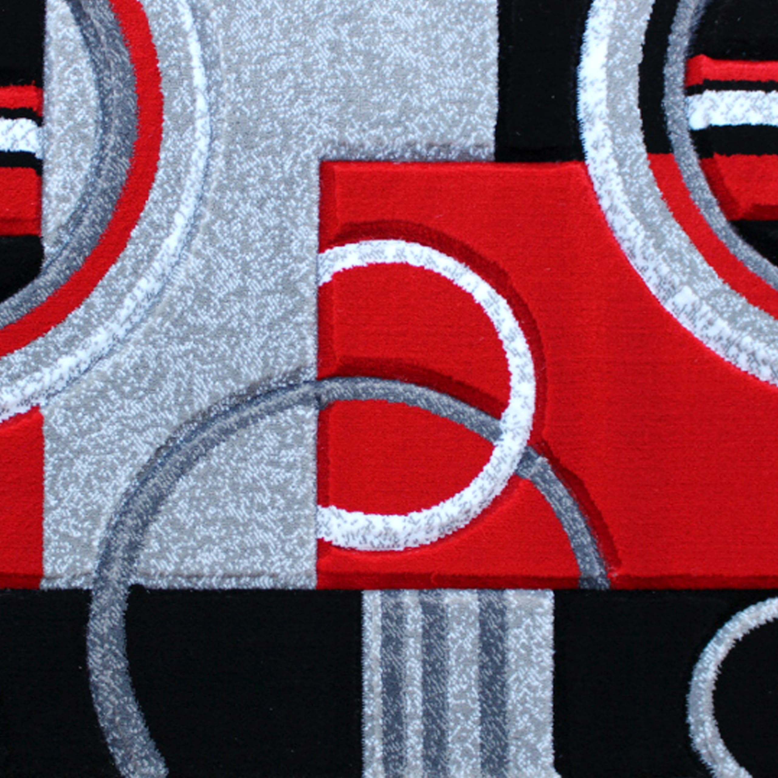 EMMA + OLIVER Modern Geometric Red Accent Rug - 3D Sculpted Olefin Area Rug 2x3 - Stain & Moisture Resistant with Jute Backing - Easy Maintenance - Perfect for Living Room, Bedroom or Office Decor