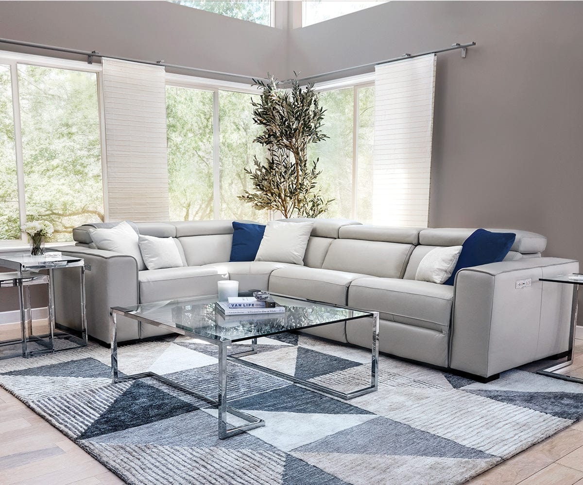 Lewen Power Motion Sectional Sofa - Modern Reclining Living Room Couch with USB Charging & Cup Holders - Perfect for Family Movie Nights & Relaxing in Your Home Theater