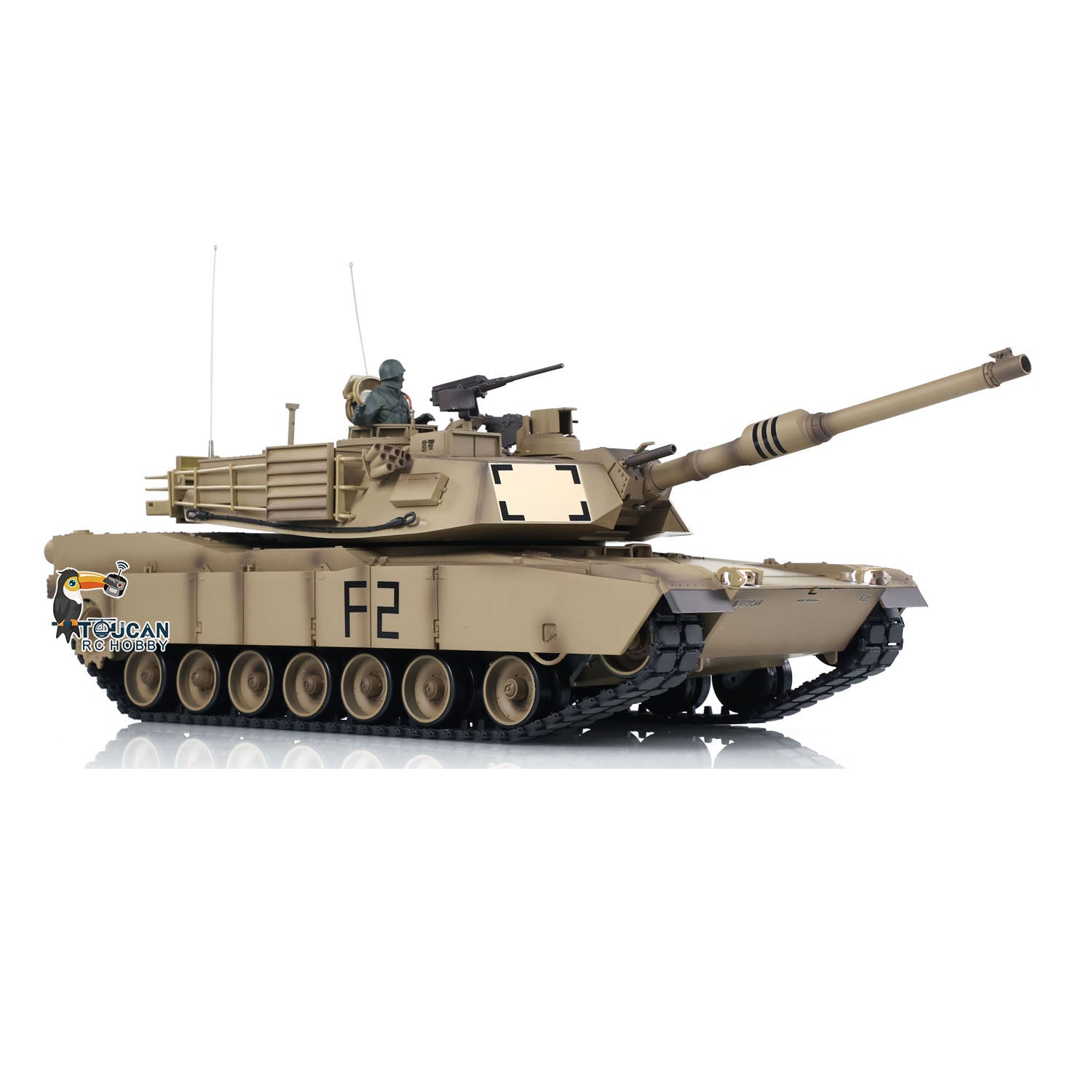1:16 Scale 7.0 Henglong 2.4Ghz RTR RC Tank - M1A2 Abrams Model 3918 with Steel Gearbox, Barrel Recoil & 360° Rotating Turret | Perfect for Military Enthusiasts, Collectors and Outdoor RC Battles