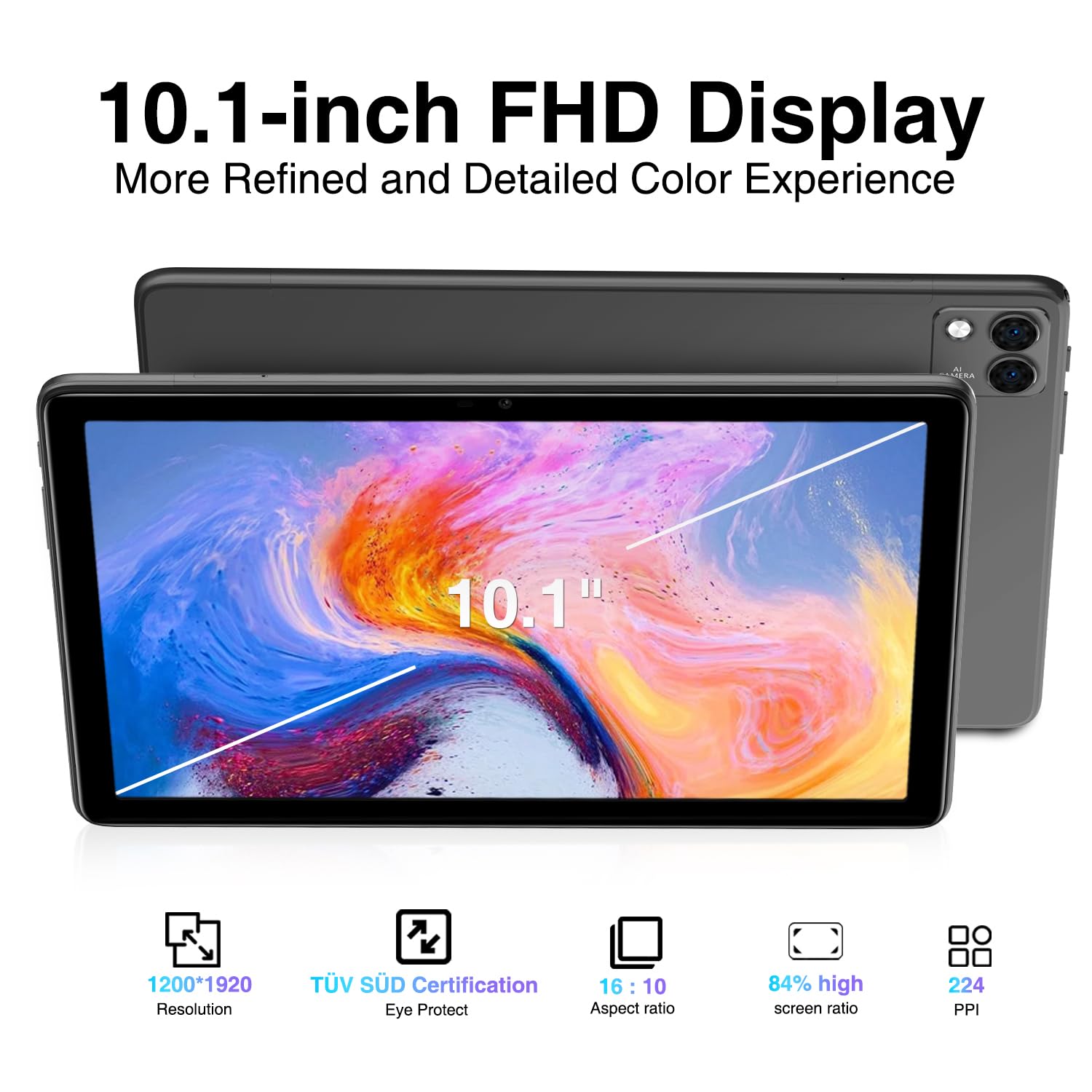 DOOGEE T10S 10 Inch Android Tablet - 11GB RAM (6+5GB) & 128GB ROM, Expandable to 1TB - Octa-Core Processor, 6600mAh Battery, 8MP Camera - Dual 4G LTE, 5G WiFi, Ultra-Thin 8.4mm Design - Perfect for Work, Entertainment & Travel