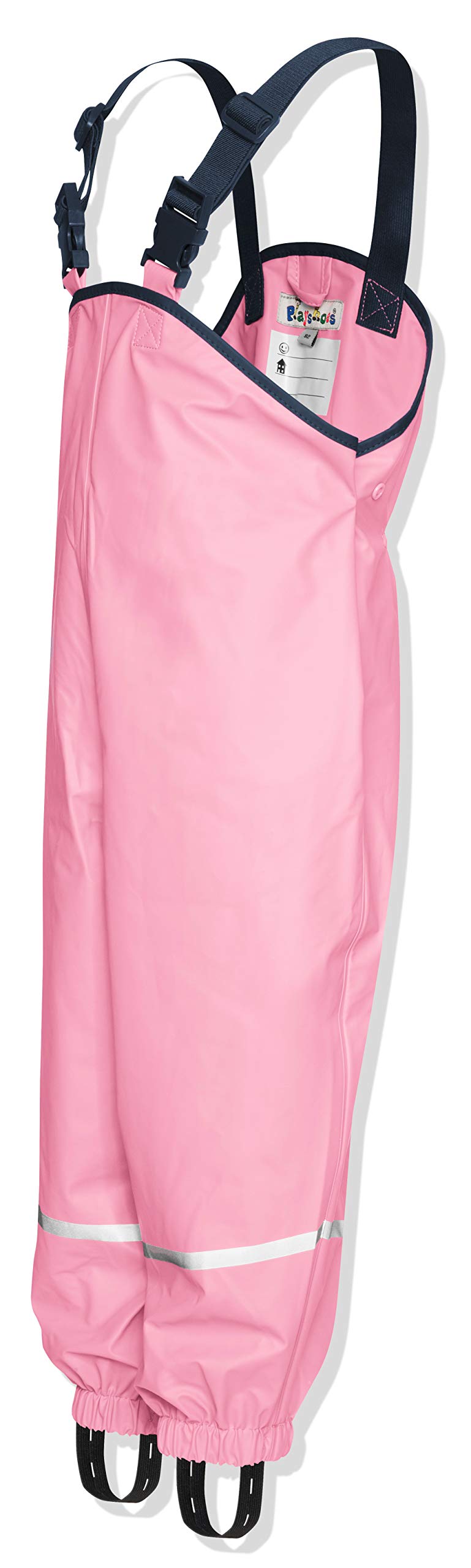 Waterproof Rain Bib Pants for Kids - Light Pink Size 116 | Outdoor Play, Rainy Day Protection, Gardening & Puddle Jumping
