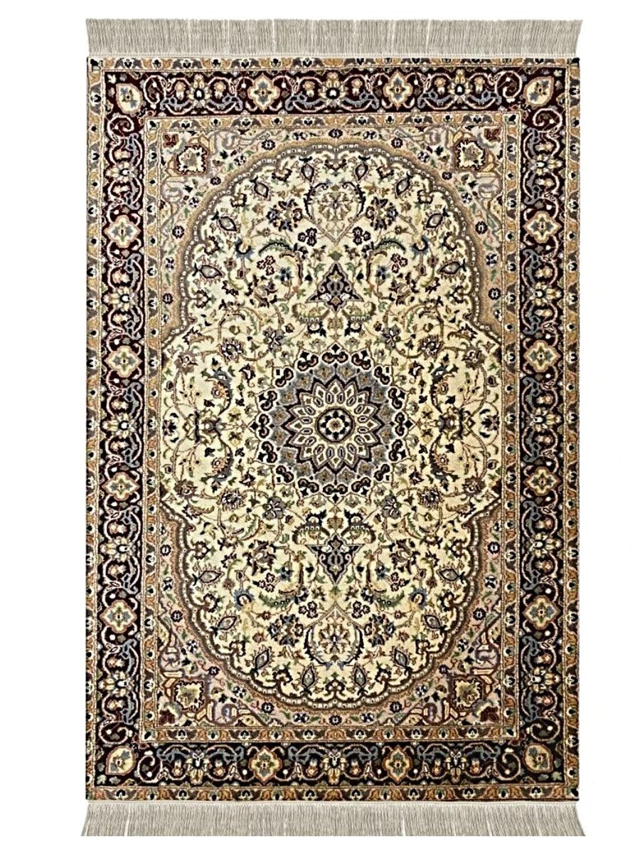 Handmade Pakistani Double Knot Wool Rug 6.1x4.1 Feet - Traditional Oriental Area Carpet for Living Room, Bedroom & Home Decor