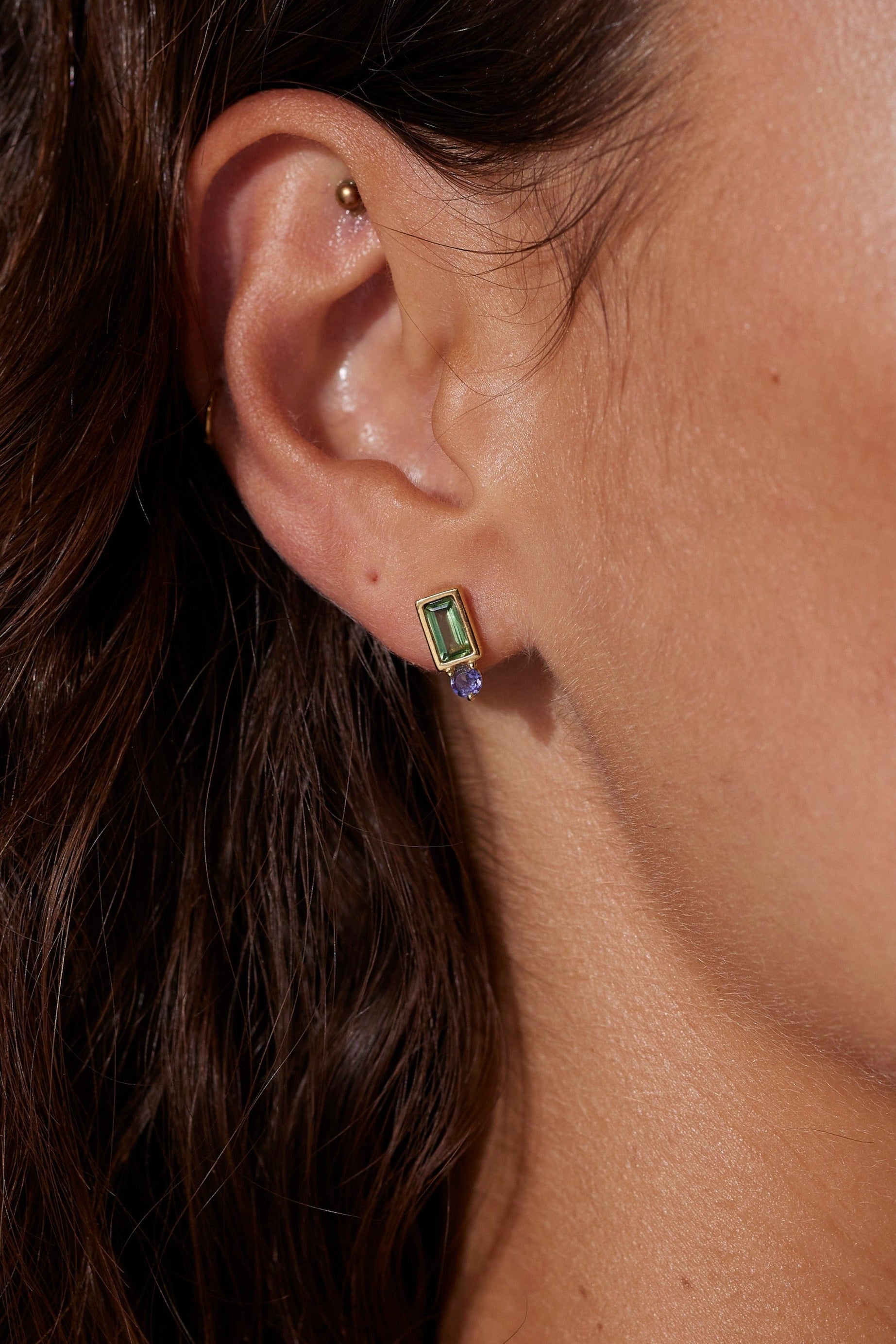 Bridget Gold Stud Earrings for Women - 14K Gold Plated Small Hoop Earrings - Perfect for Everyday Wear, Parties & Gifts