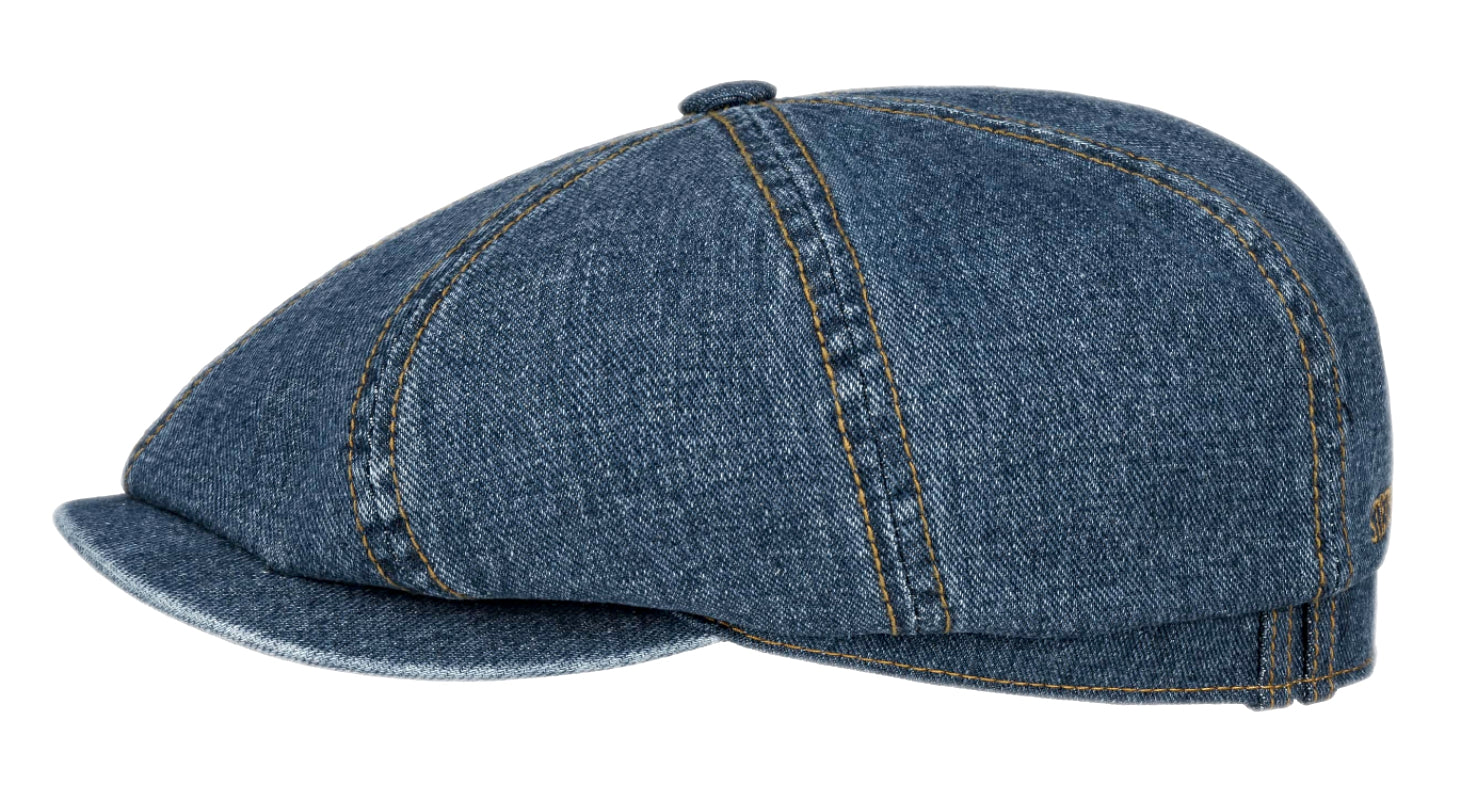 Stetson 'Hatteras' Denim 8-Panel Baker Boy Cap - Vintage Style Men's Hat for Casual Outfits & Outdoor Adventures
