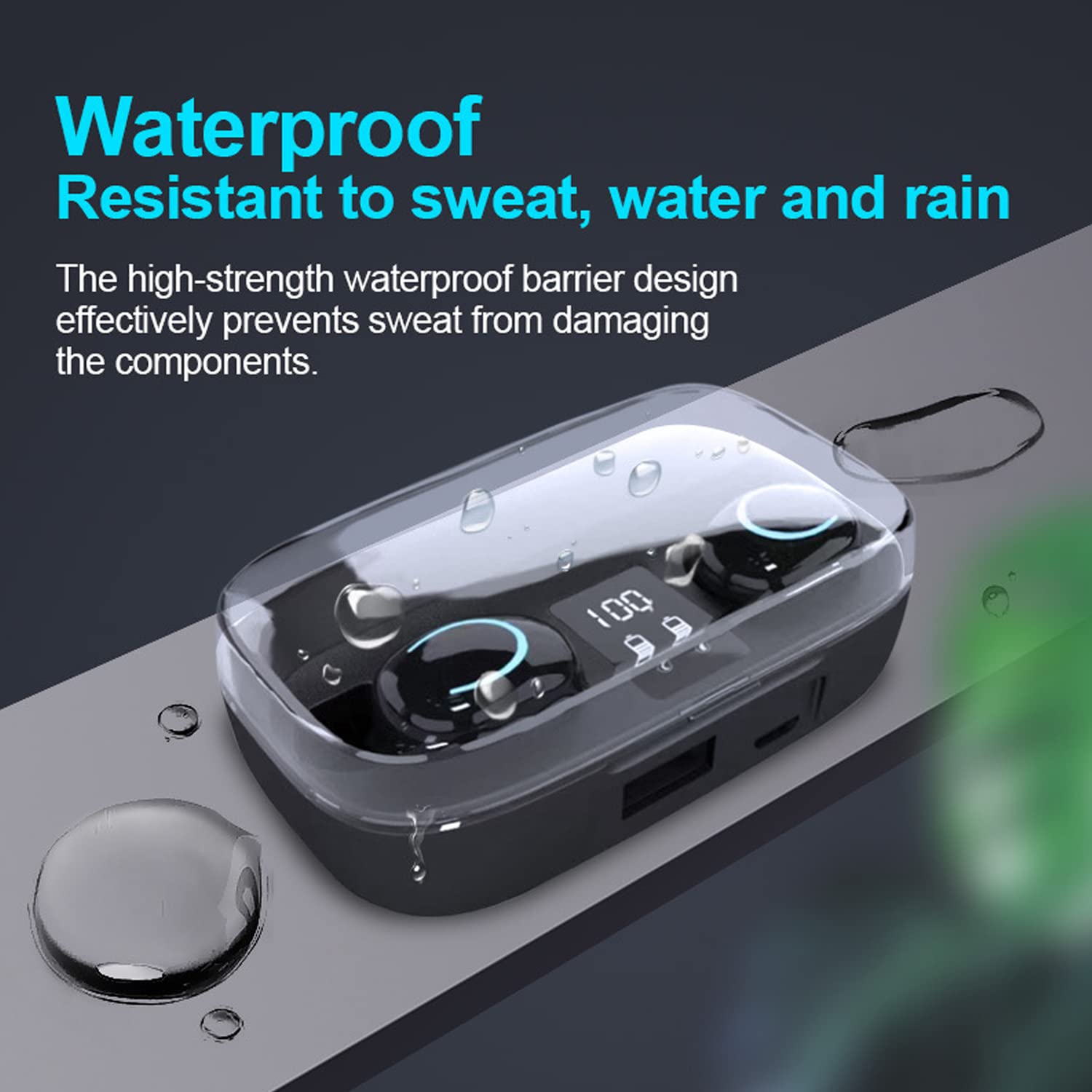 Wireless Earbuds Bluetooth 5.2 with Mic, Smart Noise Cancelling, LED Display & Fast Charging Case - Touch Control In-Ear Headphones for Sports, Work, Gym & Travel