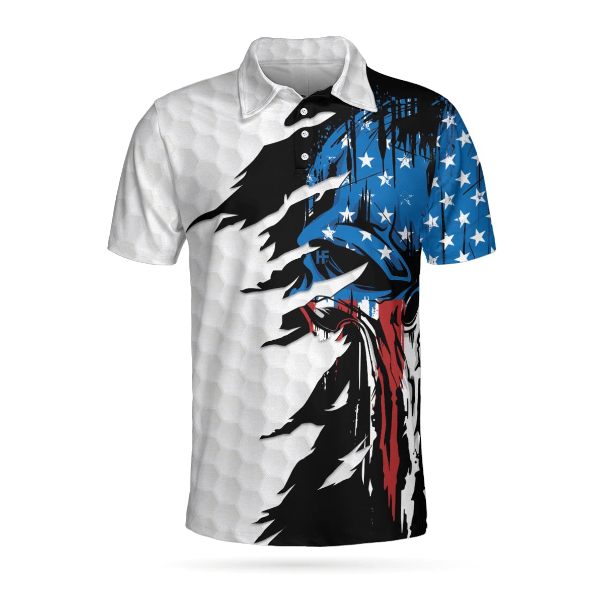 HYPERFAVOR Patriotic Golf Shirts for Men - American Flag Polo Shirts, Short Sleeve Performance Golf Shirts - Perfect for Golf Tournaments, 4th of July Events & Patriotic Outfits