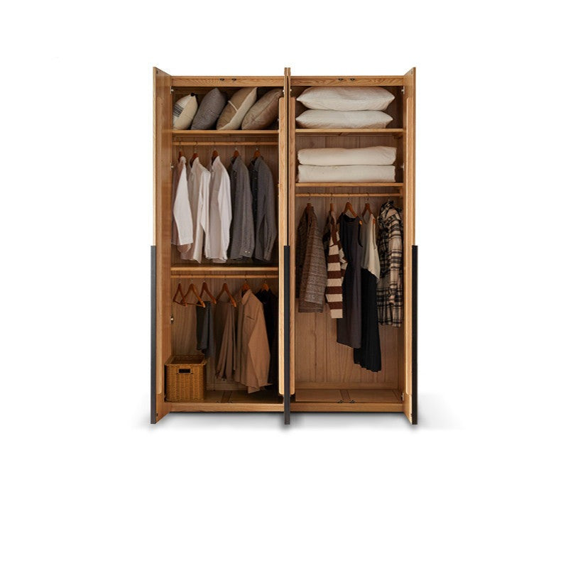 Solid Oak Wood Wardrobe - Modern High Closet for Bedroom & Living Room Storage | Durable & Stylish Furniture for Home Organization
