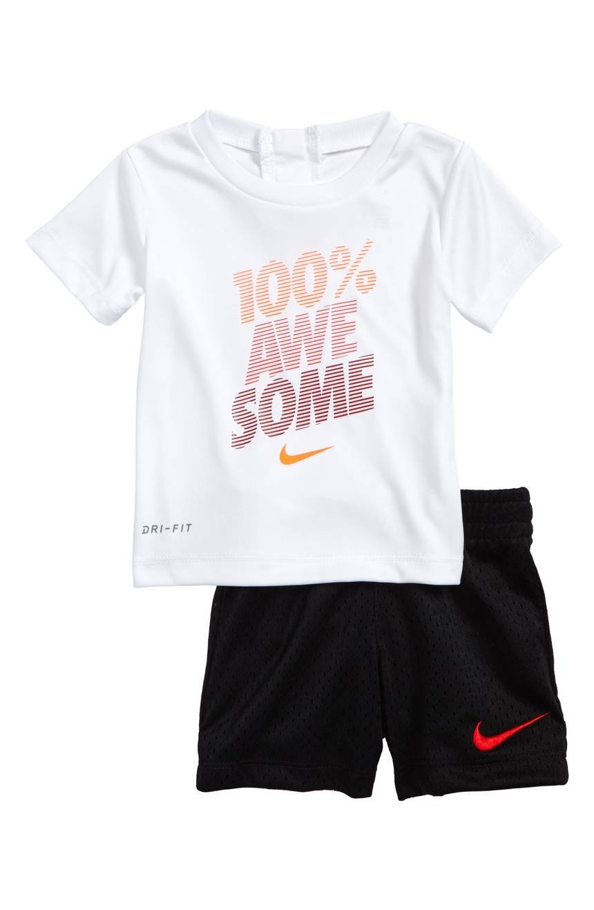 Nike Toddler Boys 2-Piece Athletic Shirt and Shorts Set - Black, Size 6 | Breathable Cotton Playwear for Active Kids | Perfect for Playdates, Daycare & Outdoor Activities