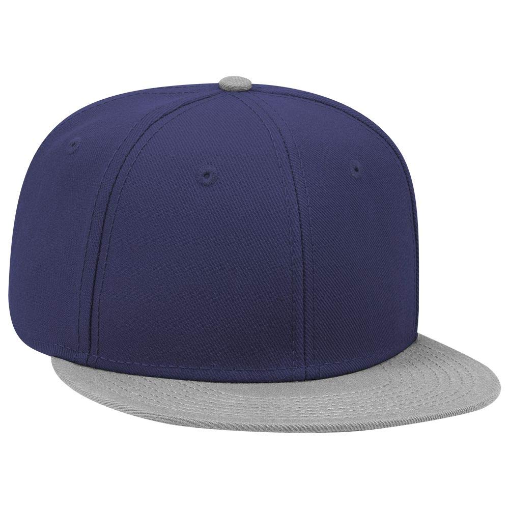 OTTO SNAP Wool Blend Twill Round Flat Visor 6-Panel Pro Style Snapback Hat - Premium Adjustable Baseball Cap for Men & Women - Perfect for Sports, Casual Wear, and Street Fashion