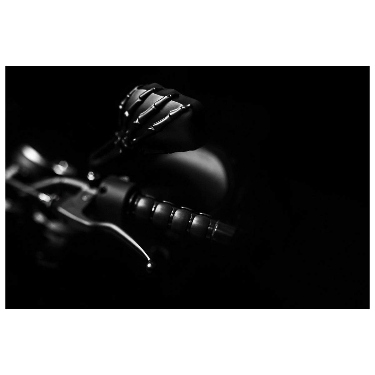 Kuryakyn 1758 Motorcycle Skeleton Hand Rear View Side Mirrors - Black Stems & Heads (1 Pair) | Cruiser & Chopper Handlebar Accessories for Enhanced Safety & Style