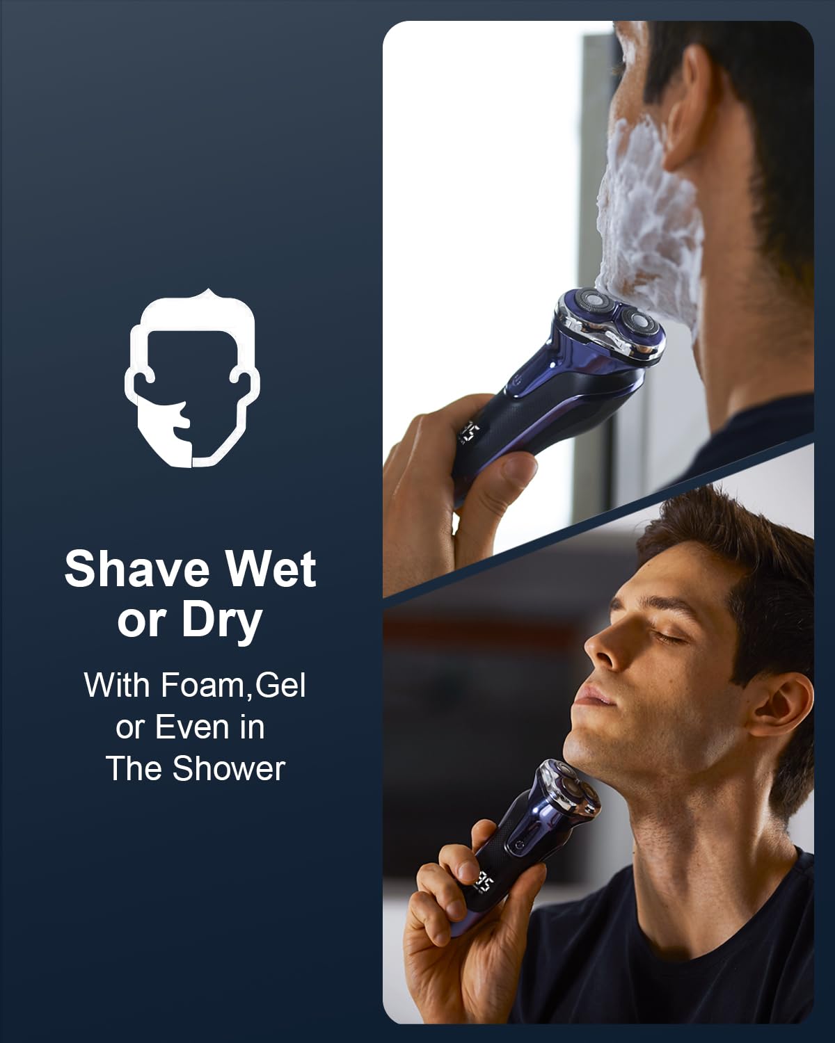 Best Electric Razor for Men - Rechargeable Wet & Dry Waterproof Cordless Shaver with Pop-Up Trimmer - Perfect for Travel, Gym & Daily Shaving