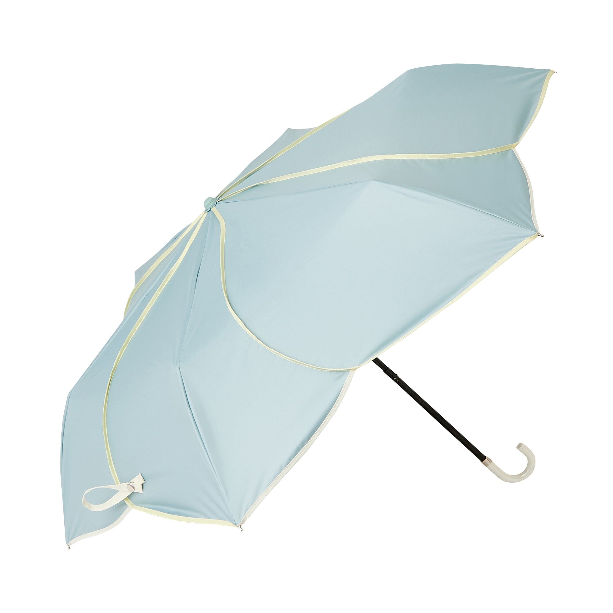 Bicolor Piping Compact Parasol Umbrella 47cm Green - Perfect for Beach, Garden, and Outdoor Sun Protection
